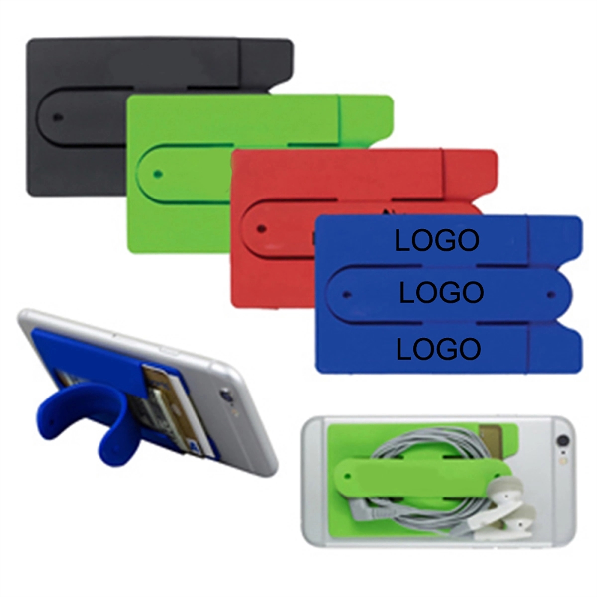Two Function Soft Silicone Cell Phone Kickstand & Wallet 3