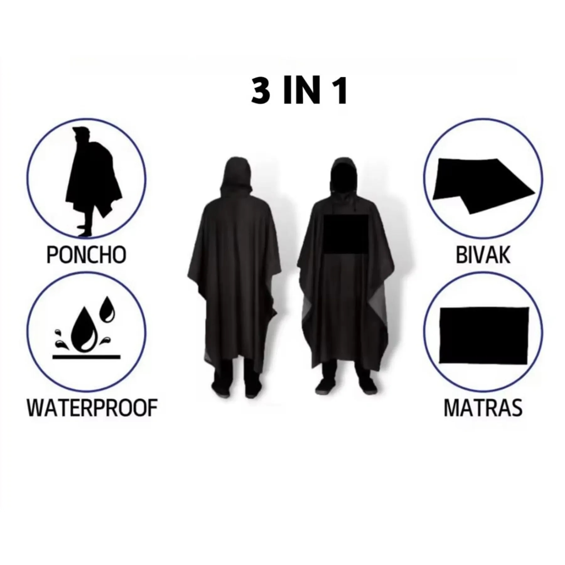 3 in 1 multifunctional Raincoat/Poncho 4