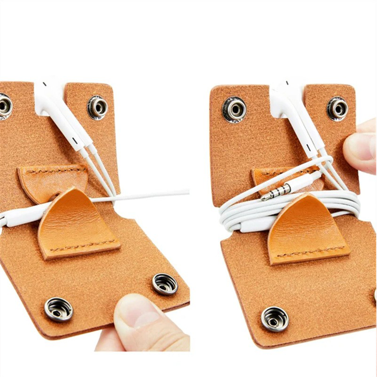 PU Leather Earphone Line Storage Organizer 3