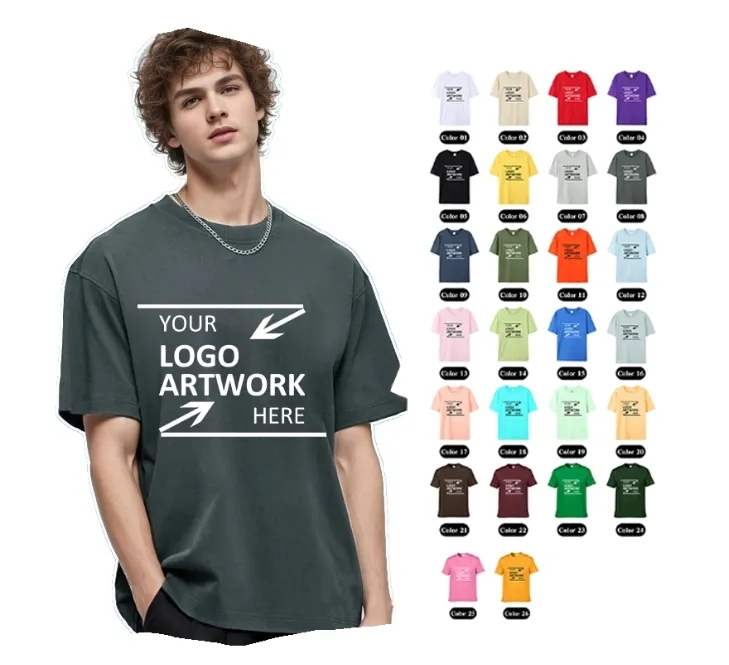 Custom 180g Cotton Tshirts Wholesale Bulk Blank Mens Tee For Printing 1
