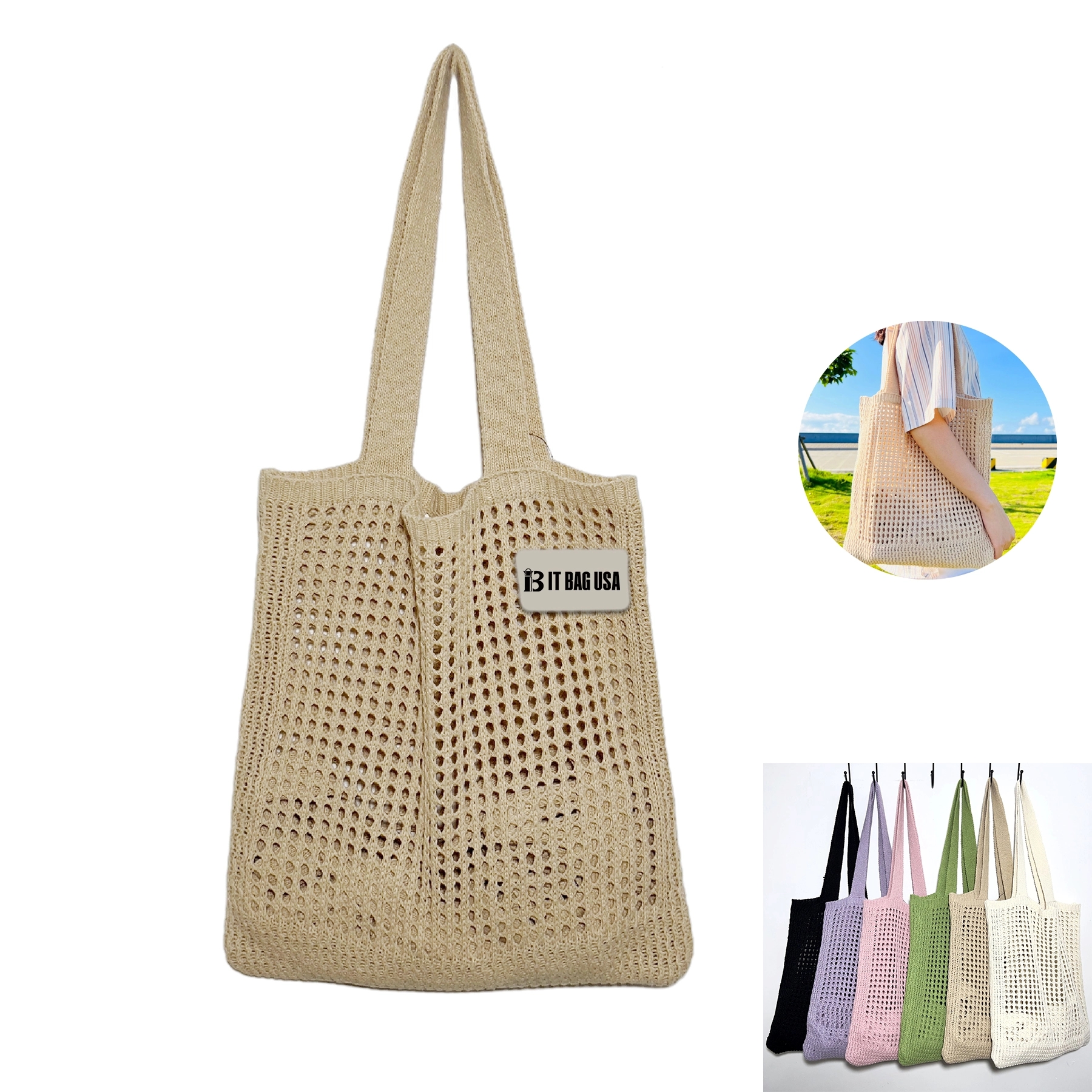 Hollow Knitted Shoulder Bags Women Handbag Summer 5