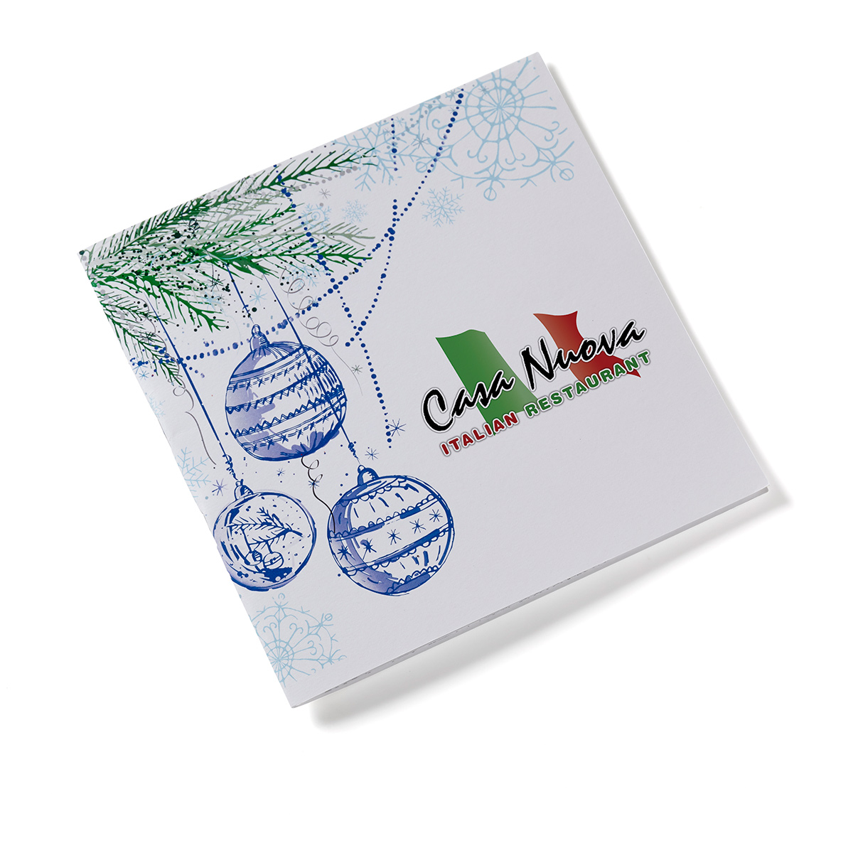 Holiday Theme Deluxe 7" x 7" Adult Coloring Book & 8-Color Pencil Set 3