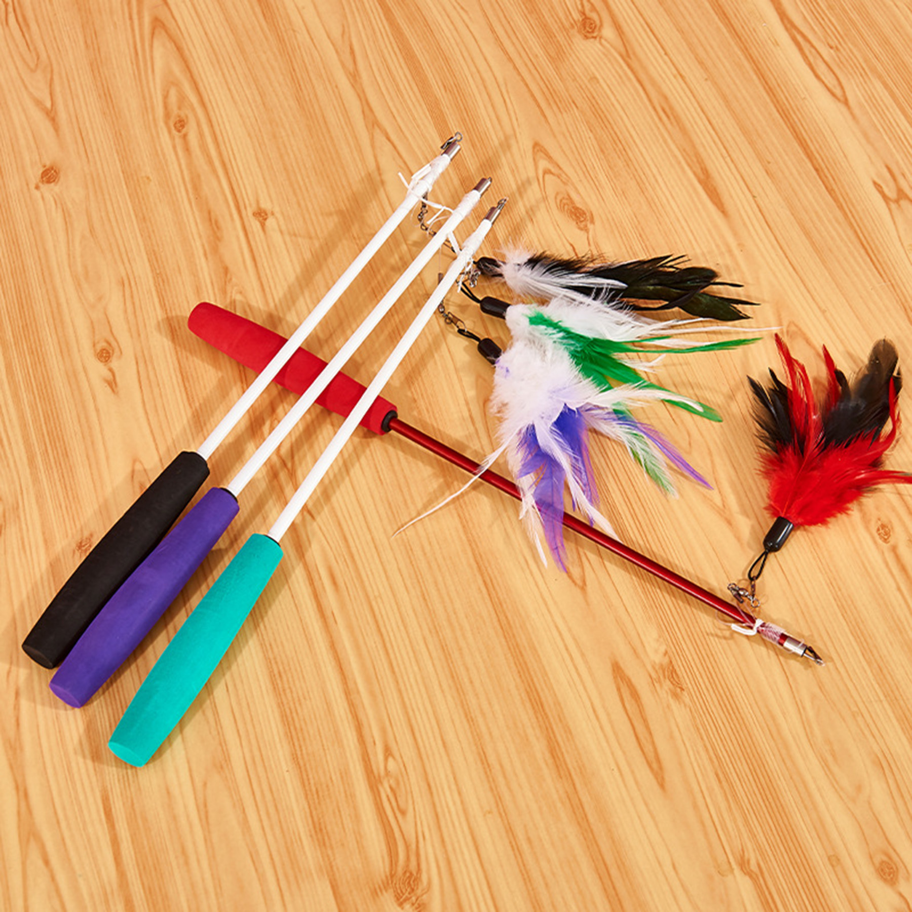 Retractable Cat Catch Wand Toys 6
