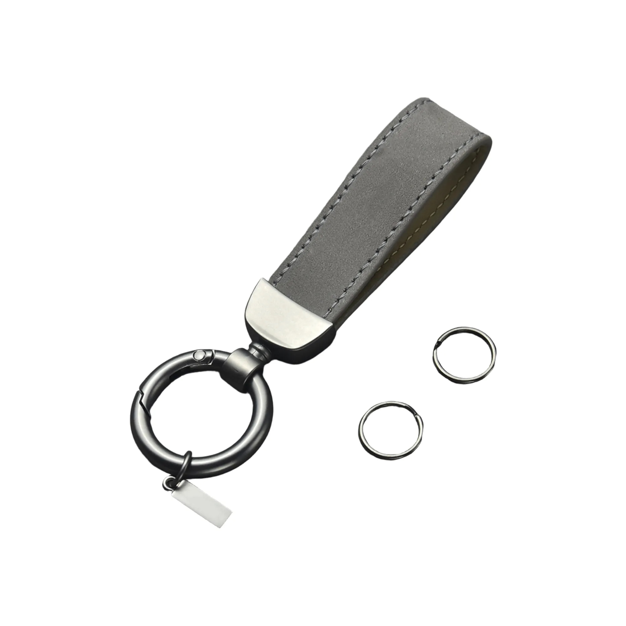 Cowhide Leather Keychain with Zinc Alloy Hardware 7