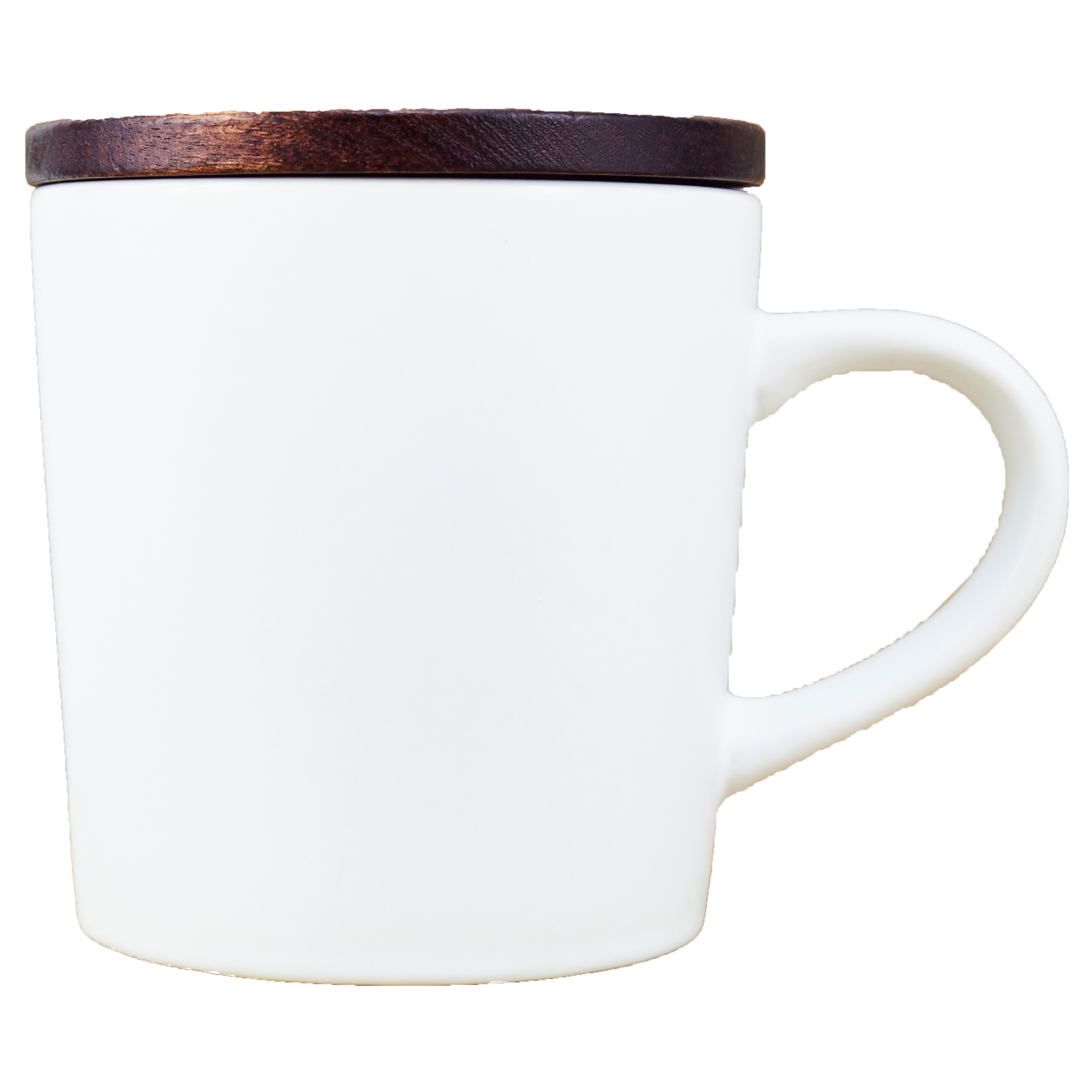 Oceanside 16oz Ceramic Stoneware Mug with Wood Lid (White)