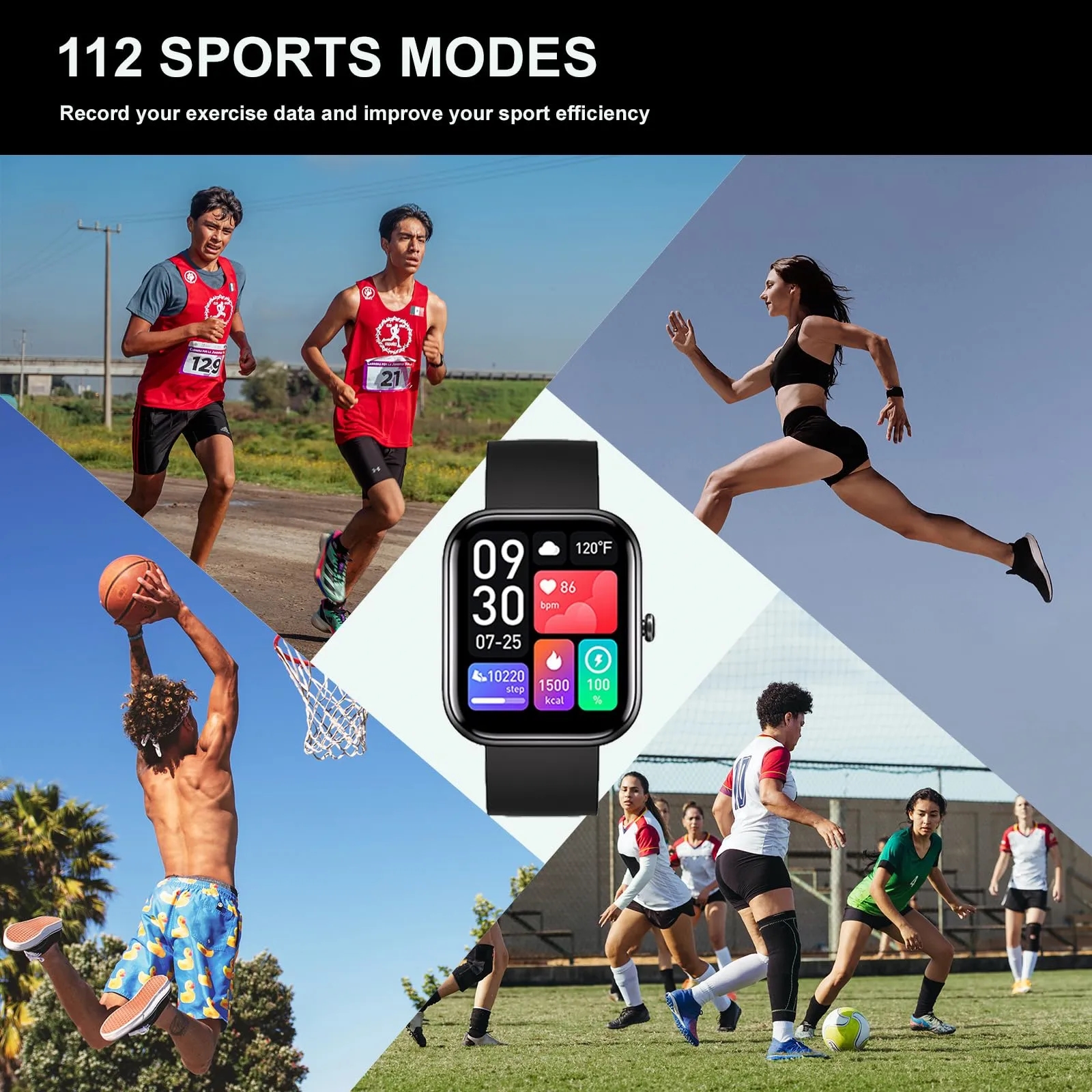 Multi Sport Modes GPS Track Recording Step Smart Watch 6