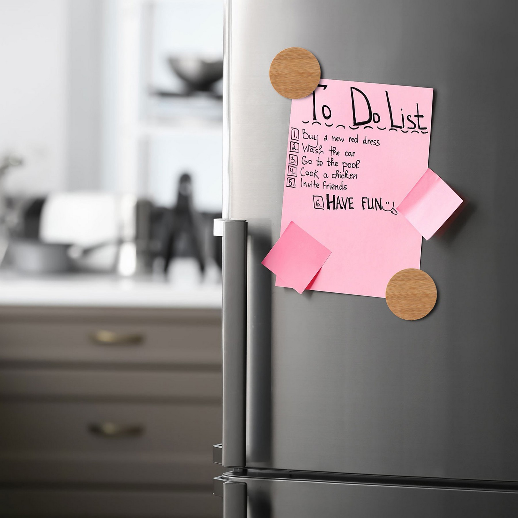 Bamboo Bottle Opener & Magnets Memo Holder 2