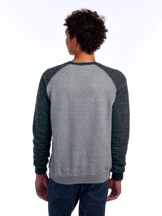 JERZEES Snow Heather Ring-Spun Unisex Raglan Crew 16