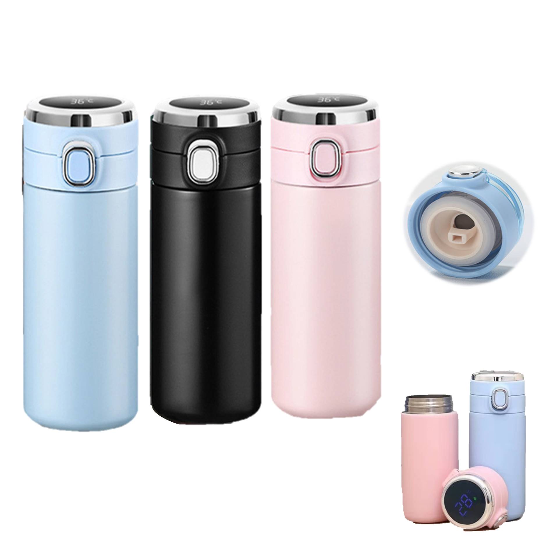 Creative Smart LED Portable Stainless Steel 14 Oz. Tumbler 2