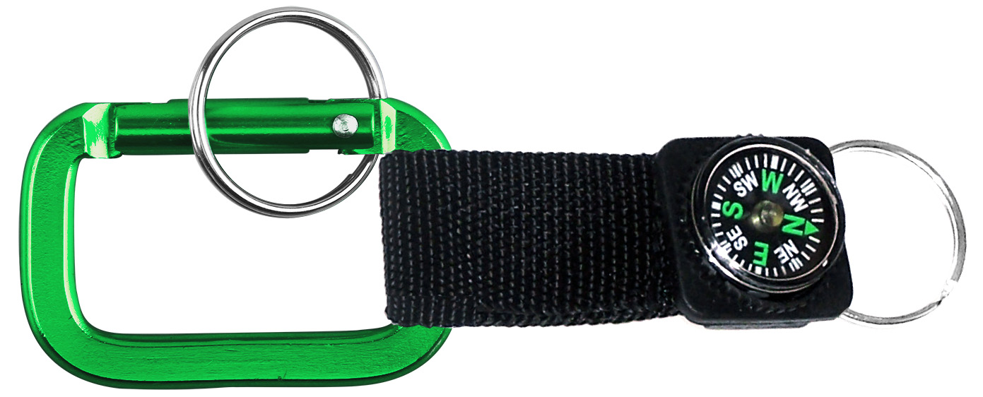 Square Shaped Carabiner with Strap and Compass 8