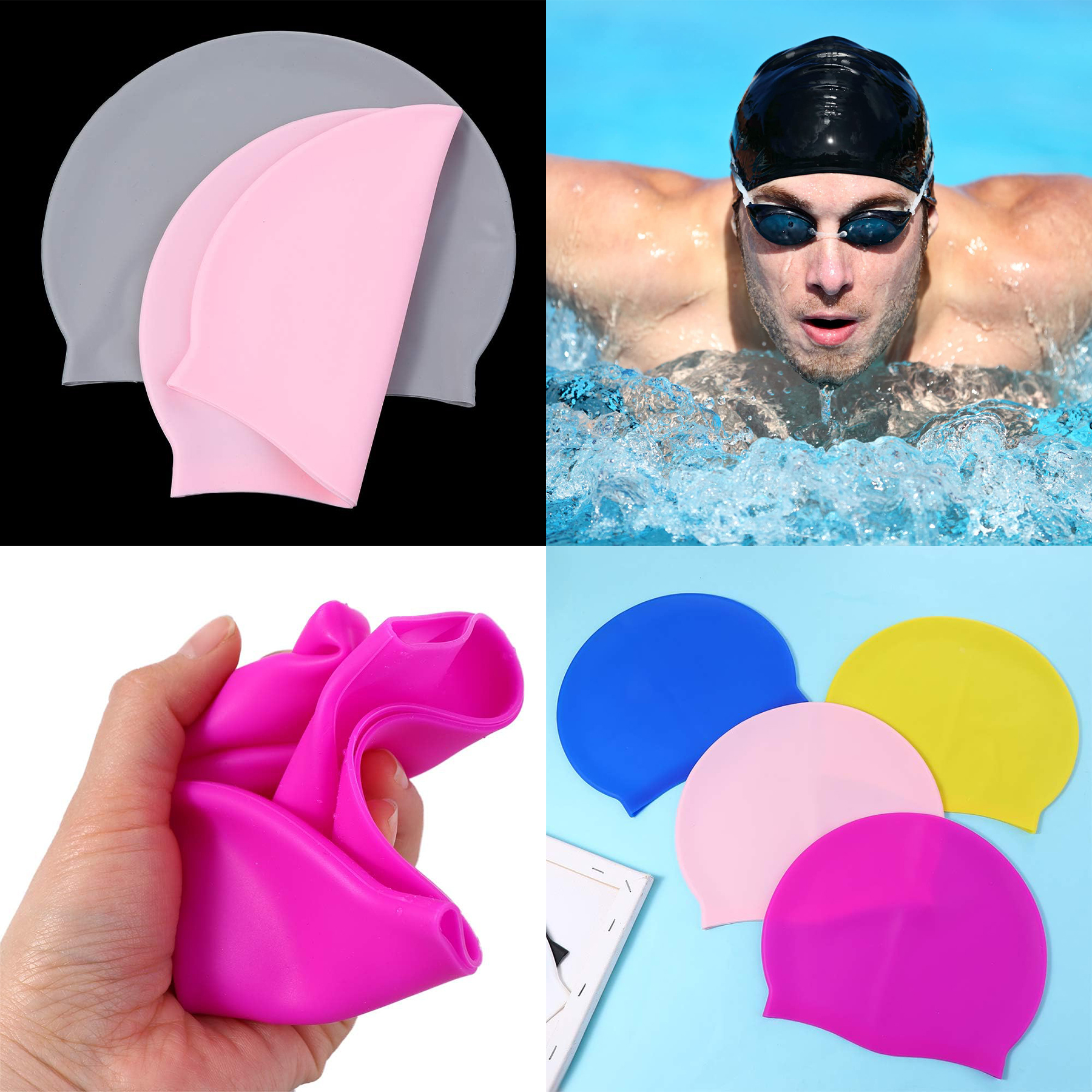 Wrinkle Free Silicone Swim Cap 2