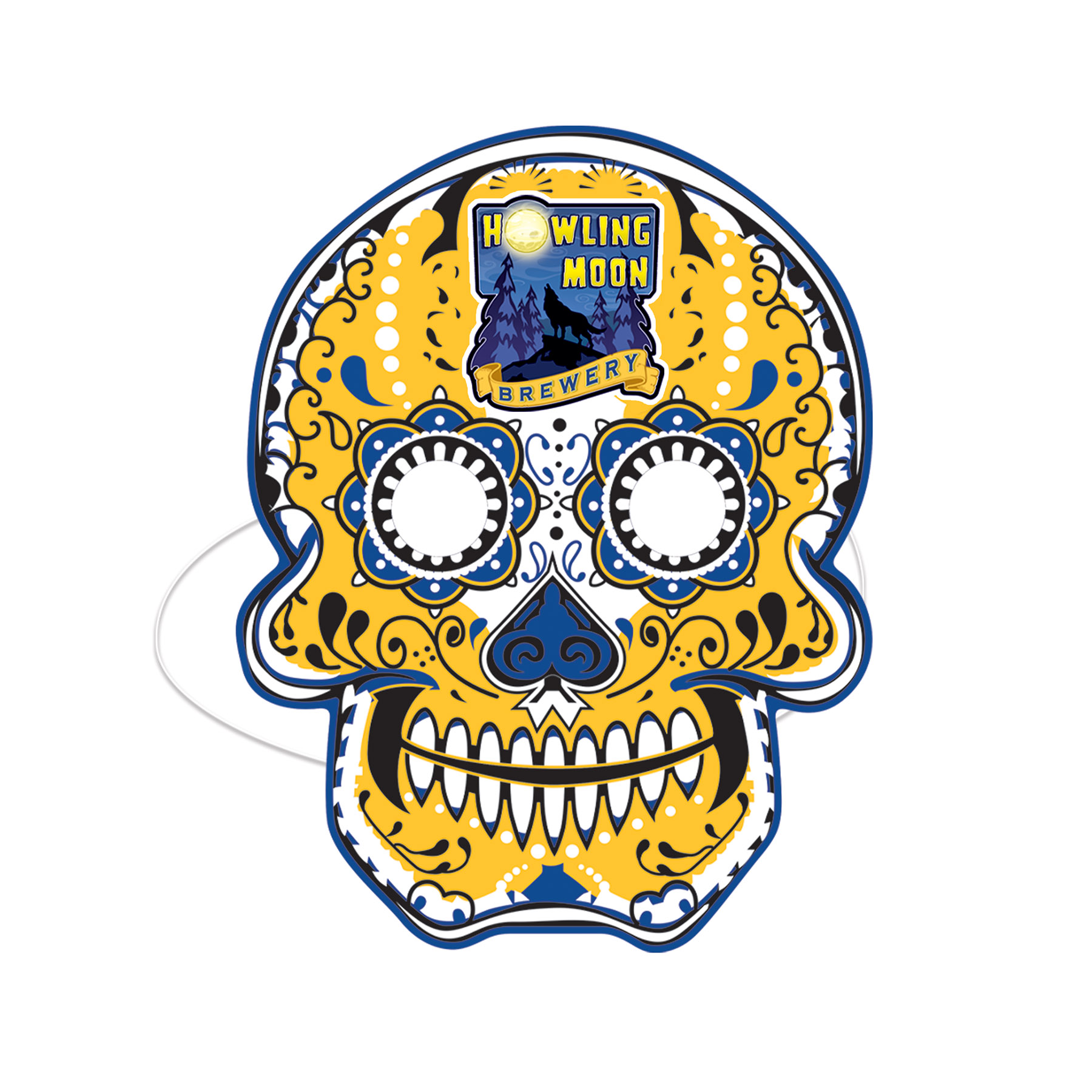 12" Custom Printed Paper-Stock Mask 6