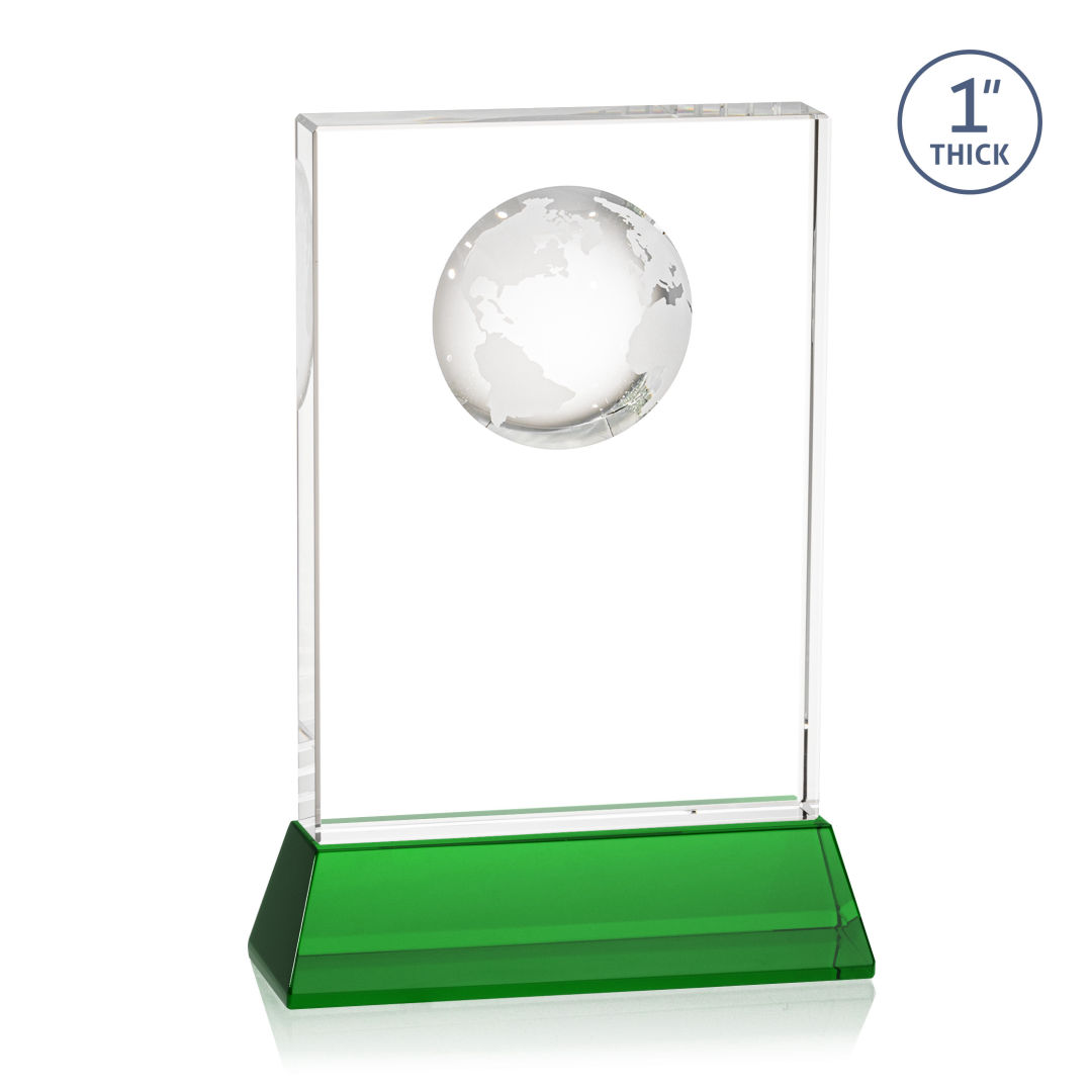 Ambassador Globe Award on Base - Green 8