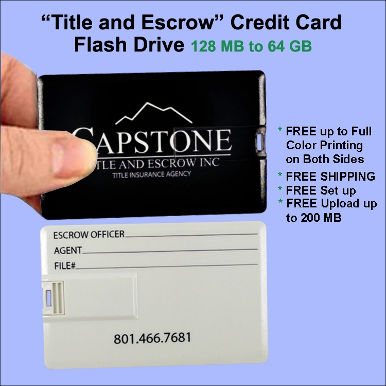 Title and Escrow Slim Card Flash Drive - 8 GB Memory