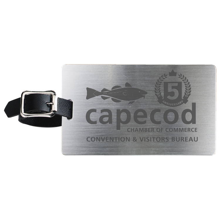 "Mustang" Brushed Aluminum Slip-In Pocket Luggage Bag Tag 5