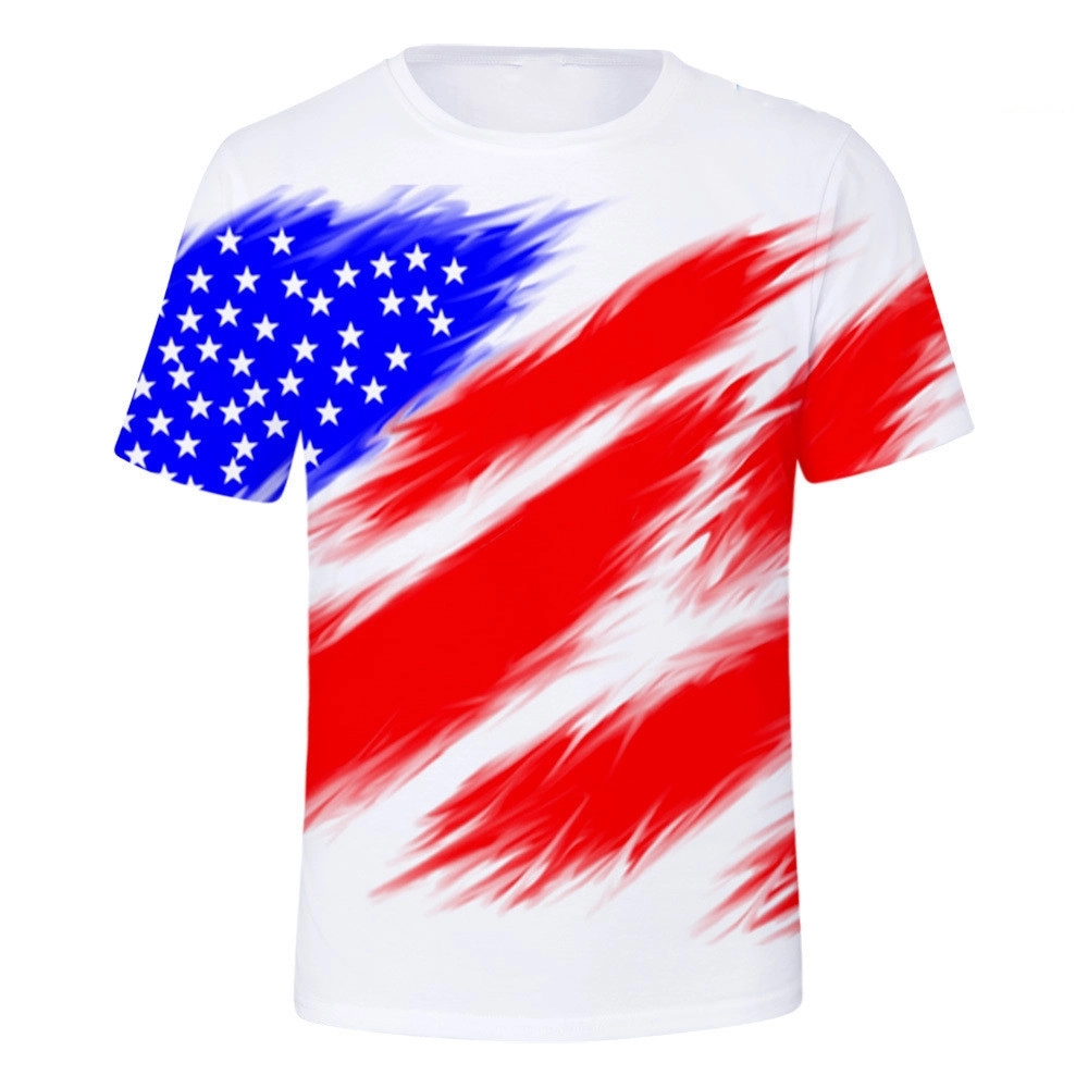 Customized  American Flag 4th of July Patriotic T-Shirt 4