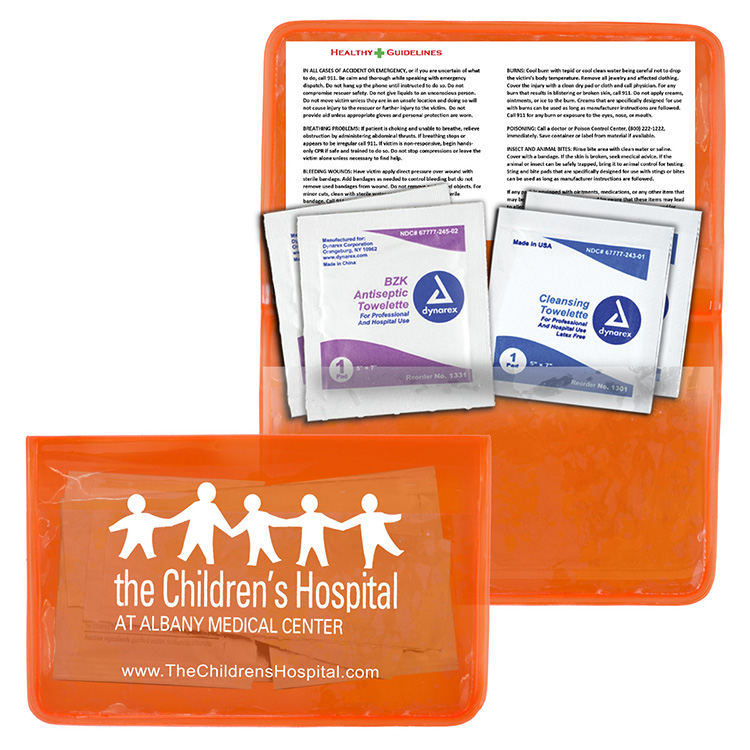 "Crescent" Antiseptic & Disinfectant Wipes Pack In Translucent Vinyl pouch 25