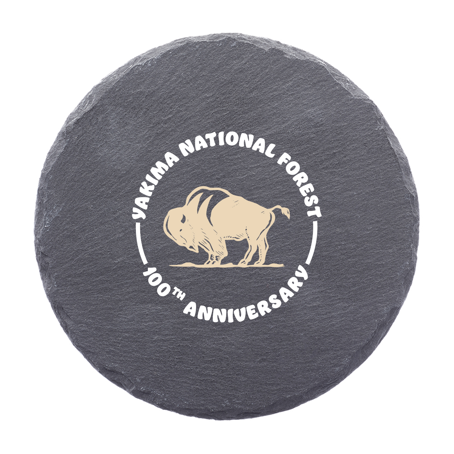 Valentia Round Slate Coaster (2 Color Imprint) 2
