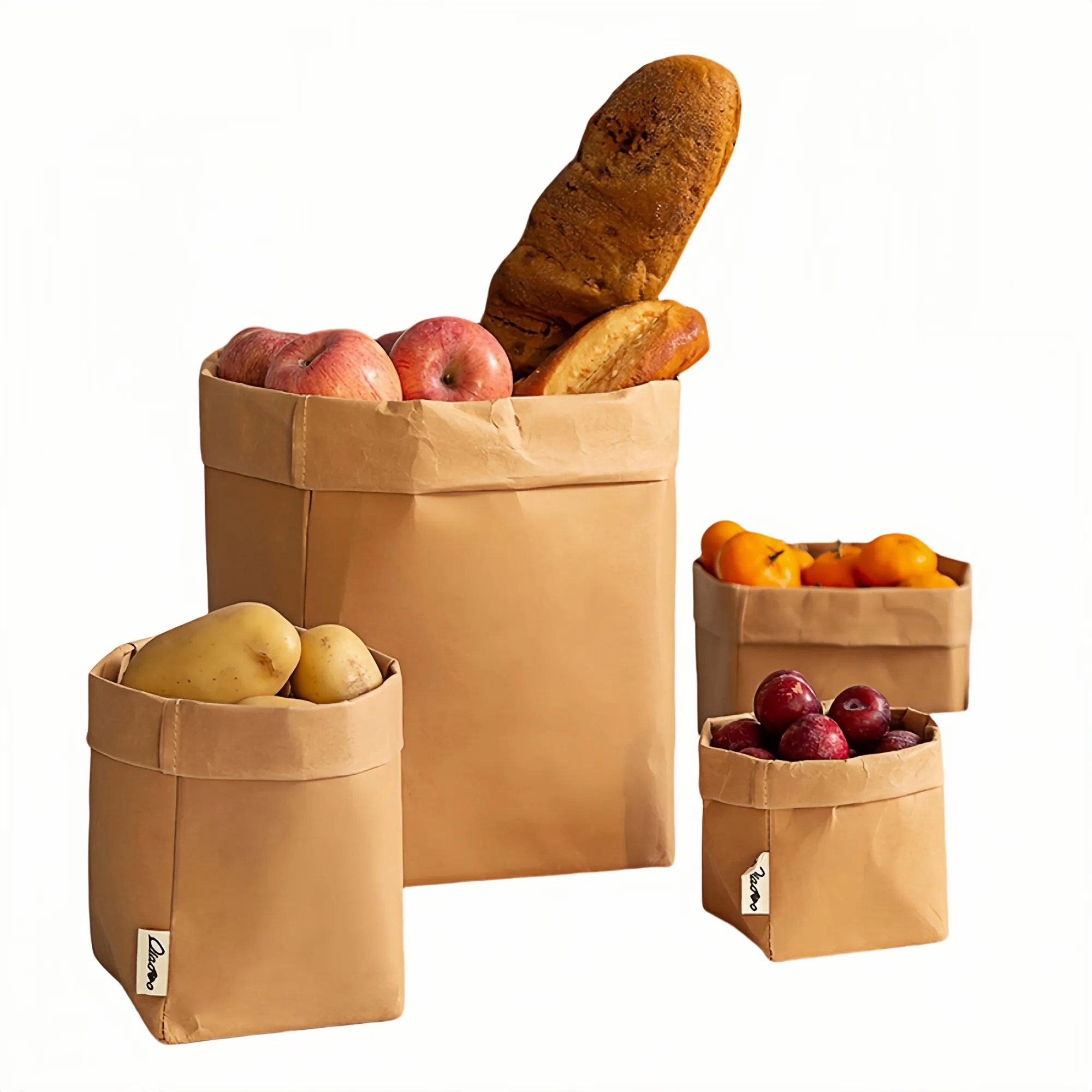 Reusable Kraft Paper Storage Bags-Washable & Eco-Conscious 4