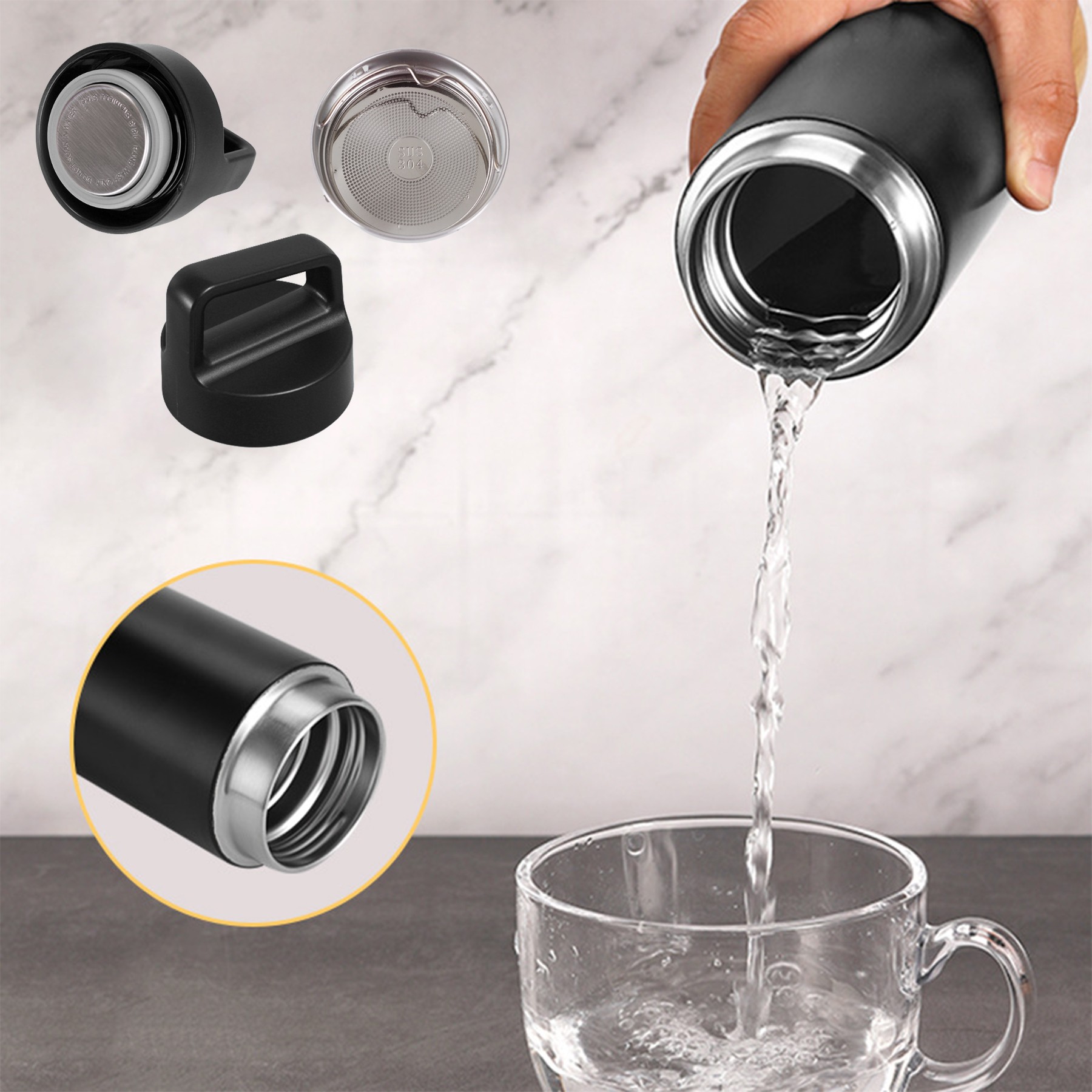 18Oz Bamboo Insulated Bottle With Attached Handle 2