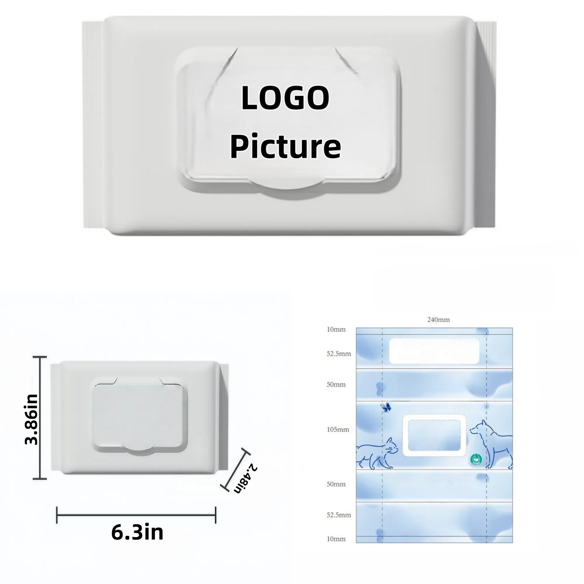 Custom Pet Wipes Alcohol-Free