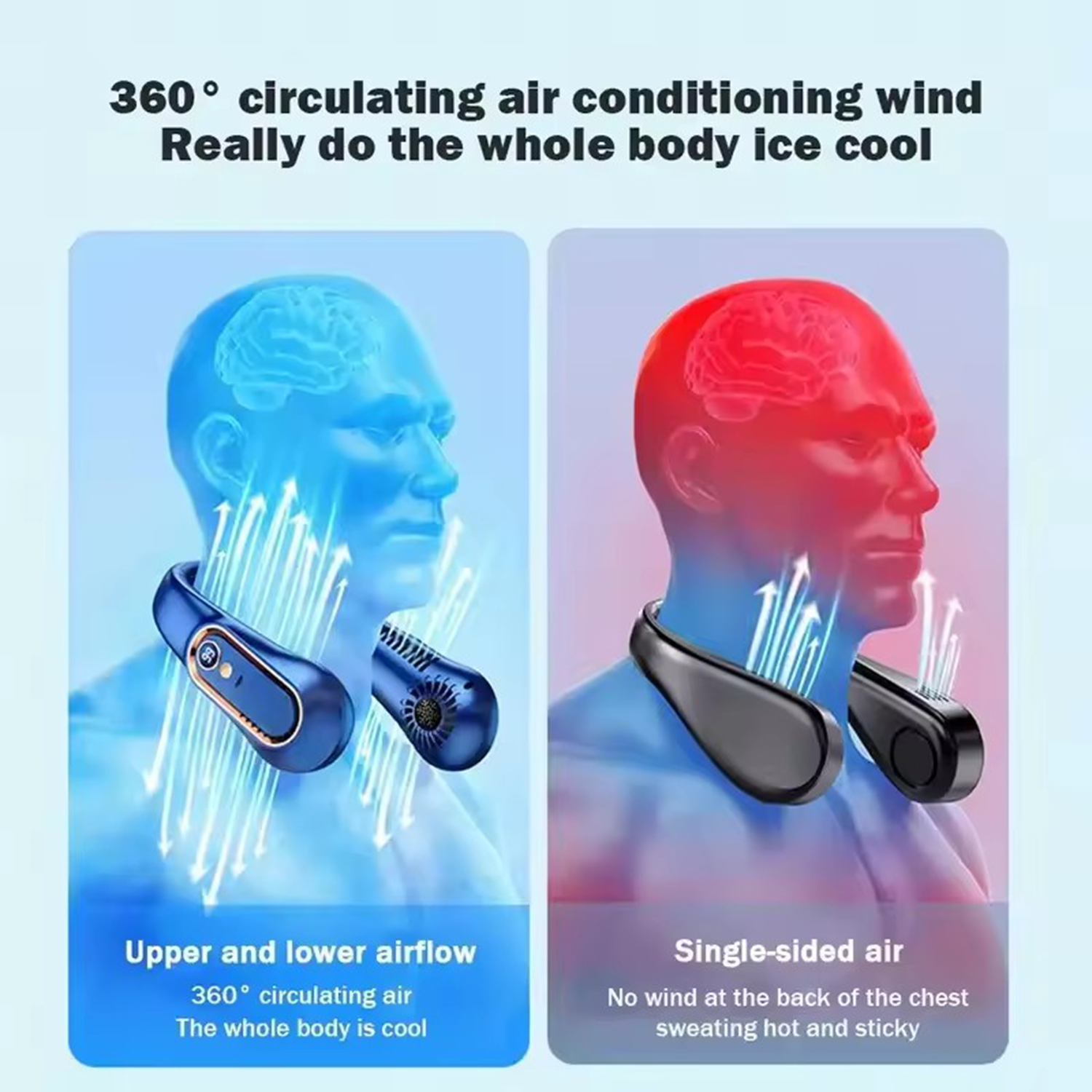 Portable USB Rechargeable Neck Fan 5