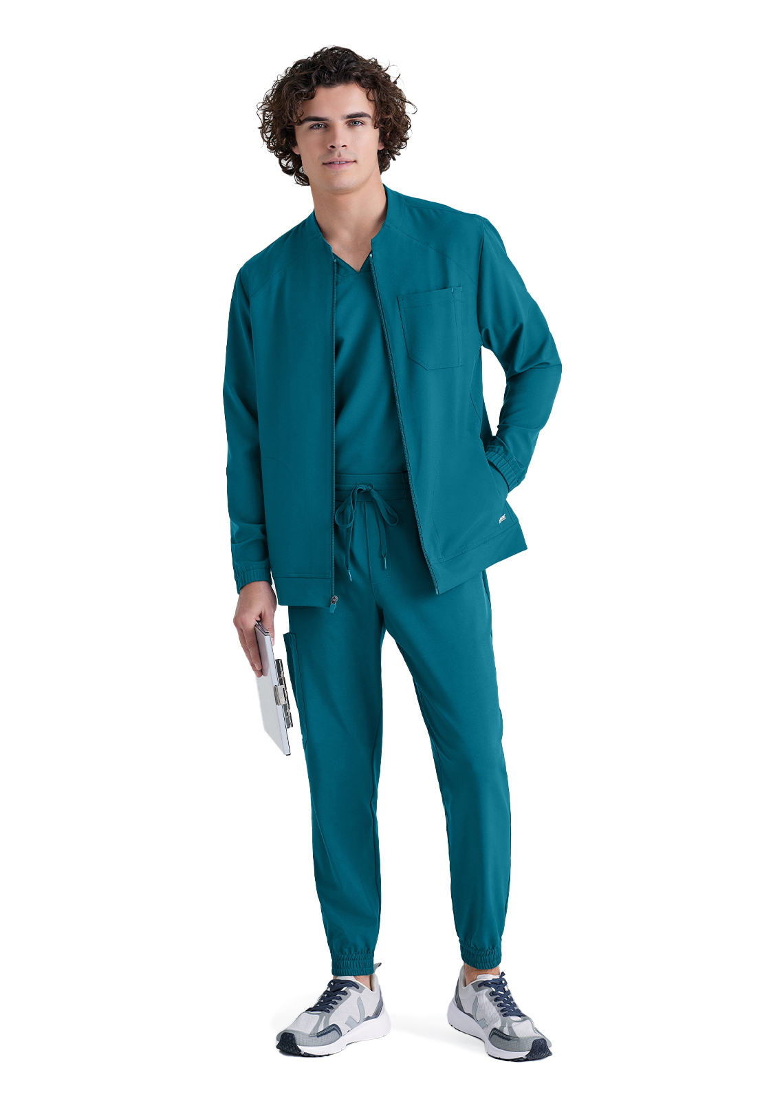Grey's Anatomy Evolve Stretch - Men's Three-Pocket Cycle Warm Up Scrub Jacket 8