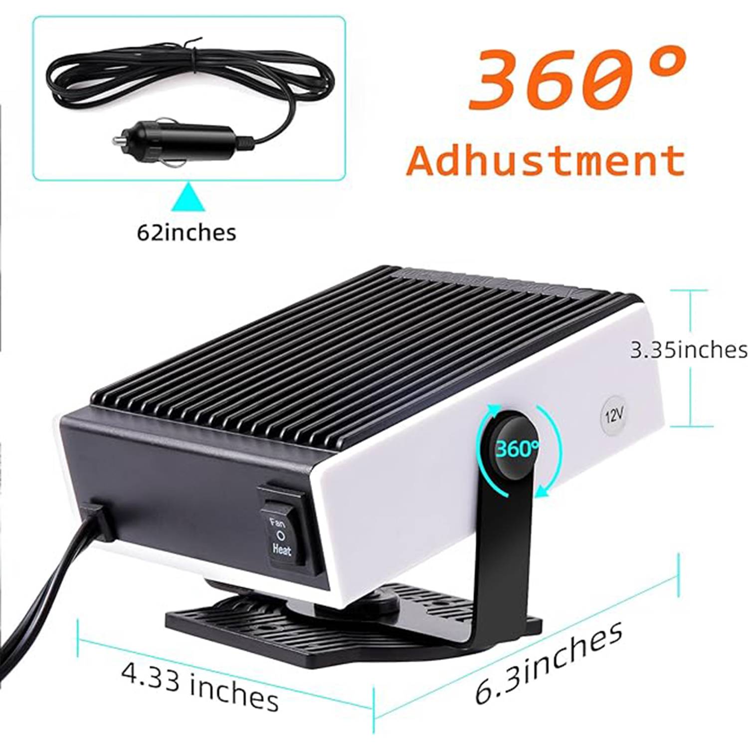 Portable Car Heater Fast Demisting Defroster 6