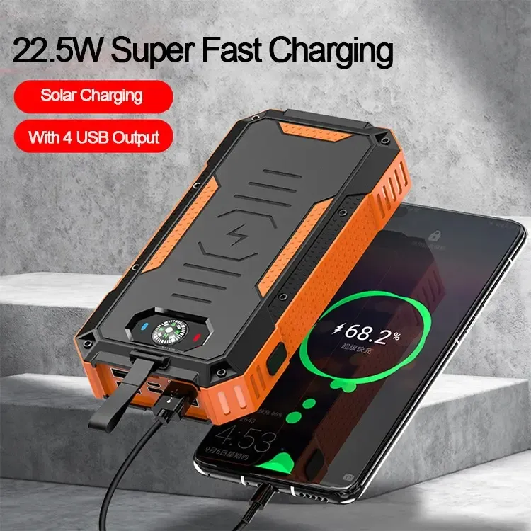 30000mAh Fast Charging Solar Power Bank 6