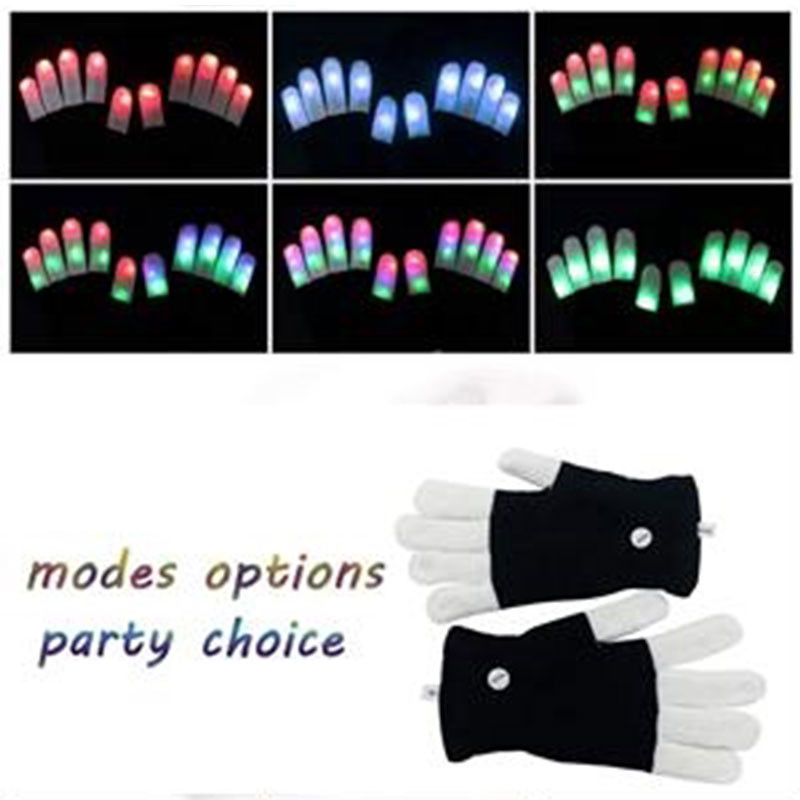 Fingertips Flashing LED Gloves
