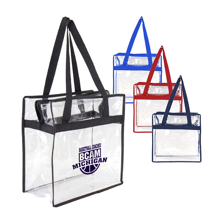Basic Clear Stadium Security Zipper Tote 2