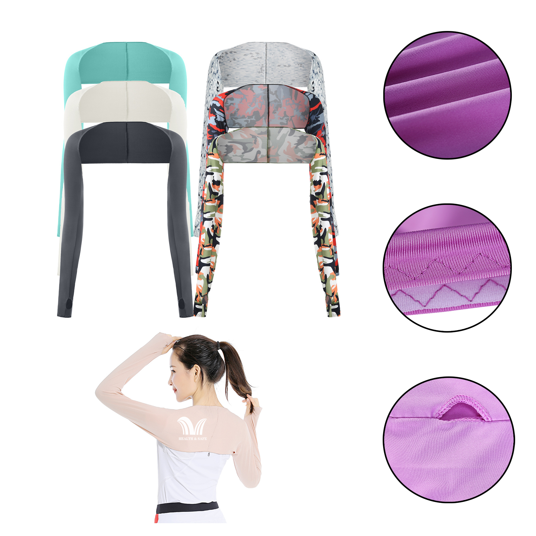 Shawl Arm Sleeves for Men Women with Finger Hole 2