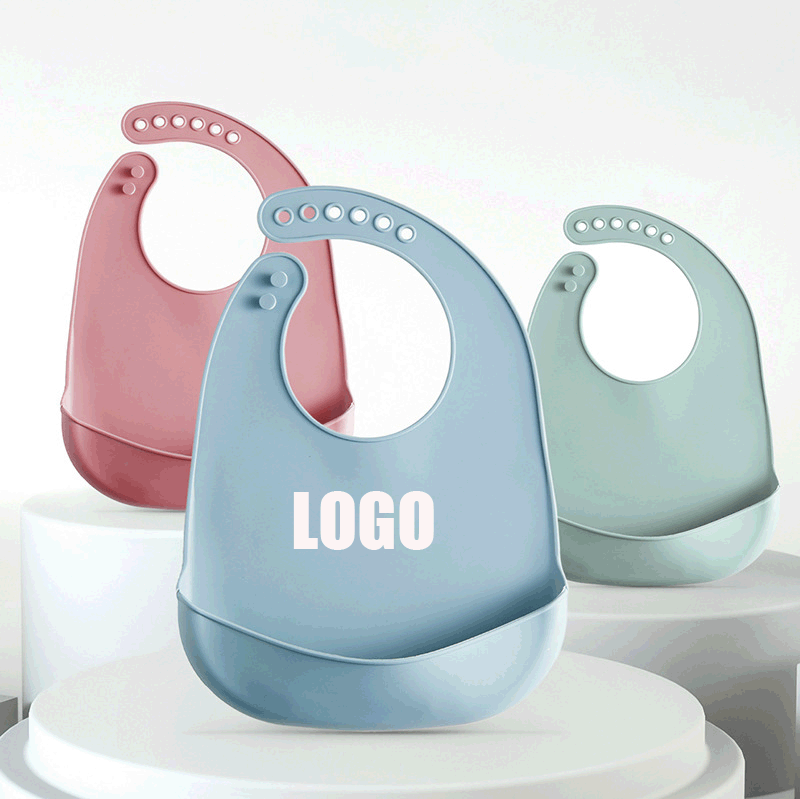 Waterproof Soft Durable Adjustable Silicone Baby Bibs 2