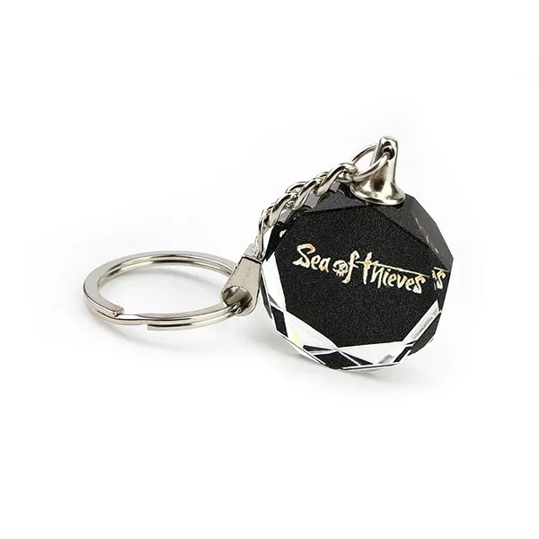 Crystal Circular Beveled Keychain 1