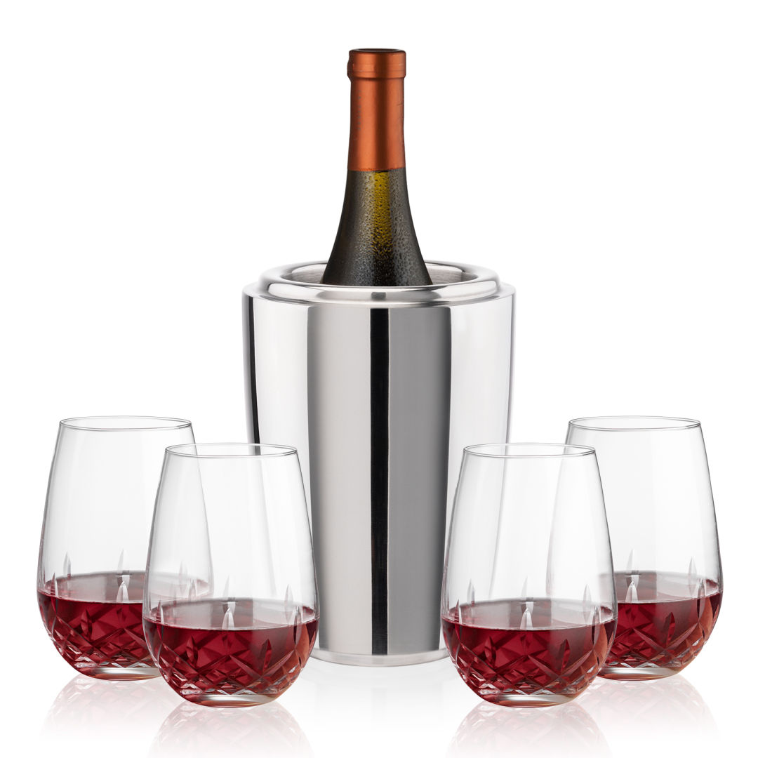 Pescara Wine Cooler & Templeton Stemless Wine Set 7