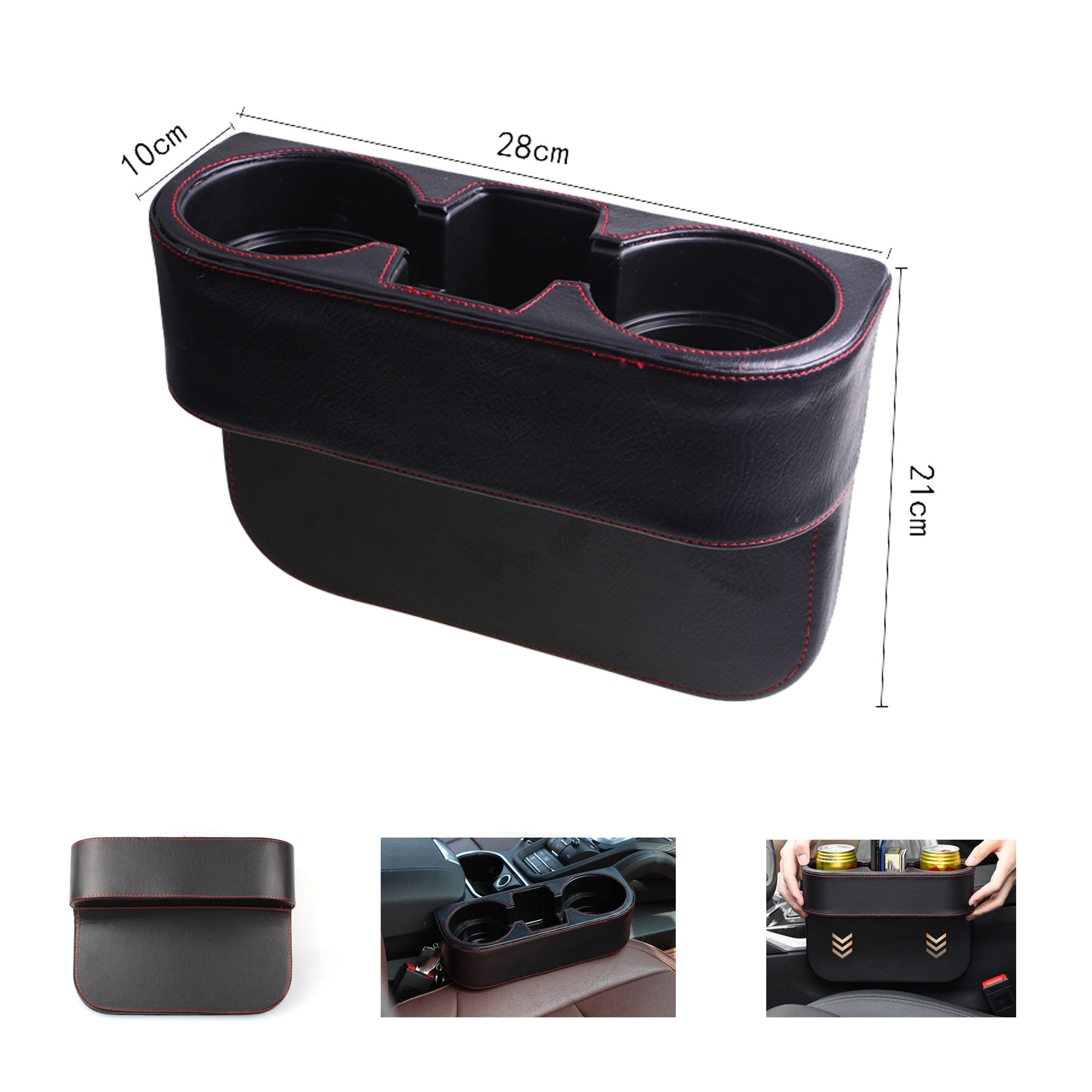 Auto Leather Cup Holder Organizer 2