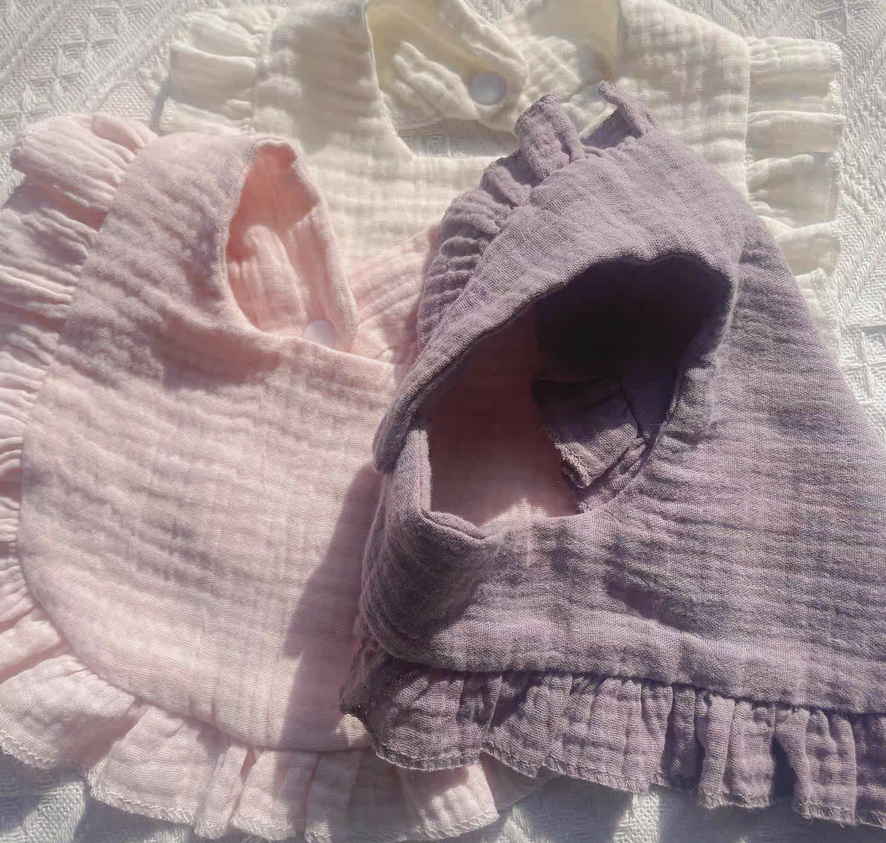 Baby Muslin Bibs Drool Bibs Bandana Ruffle Soft Cotton for Newborn Baby 5