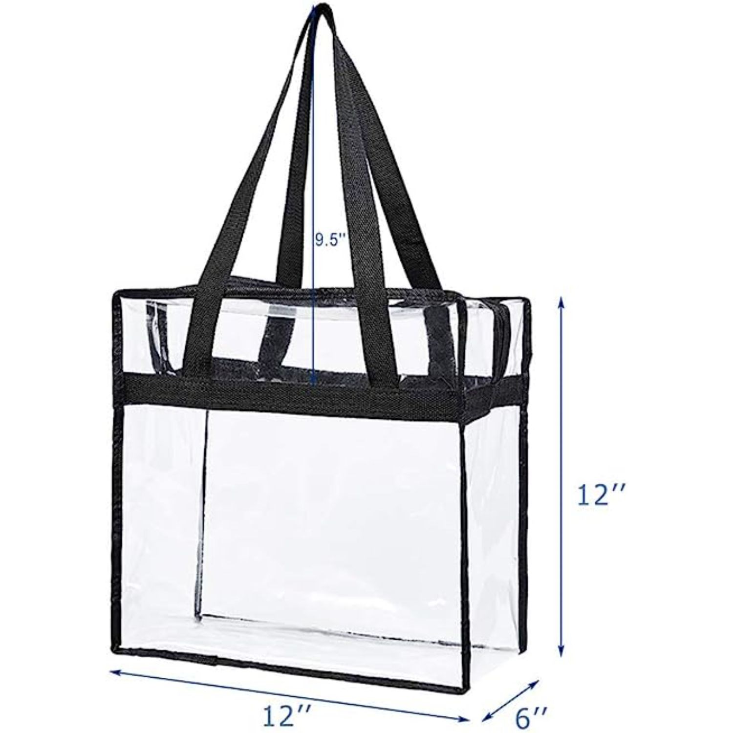 Contrast Binding Clear PVC Transparent Tote Bag 7