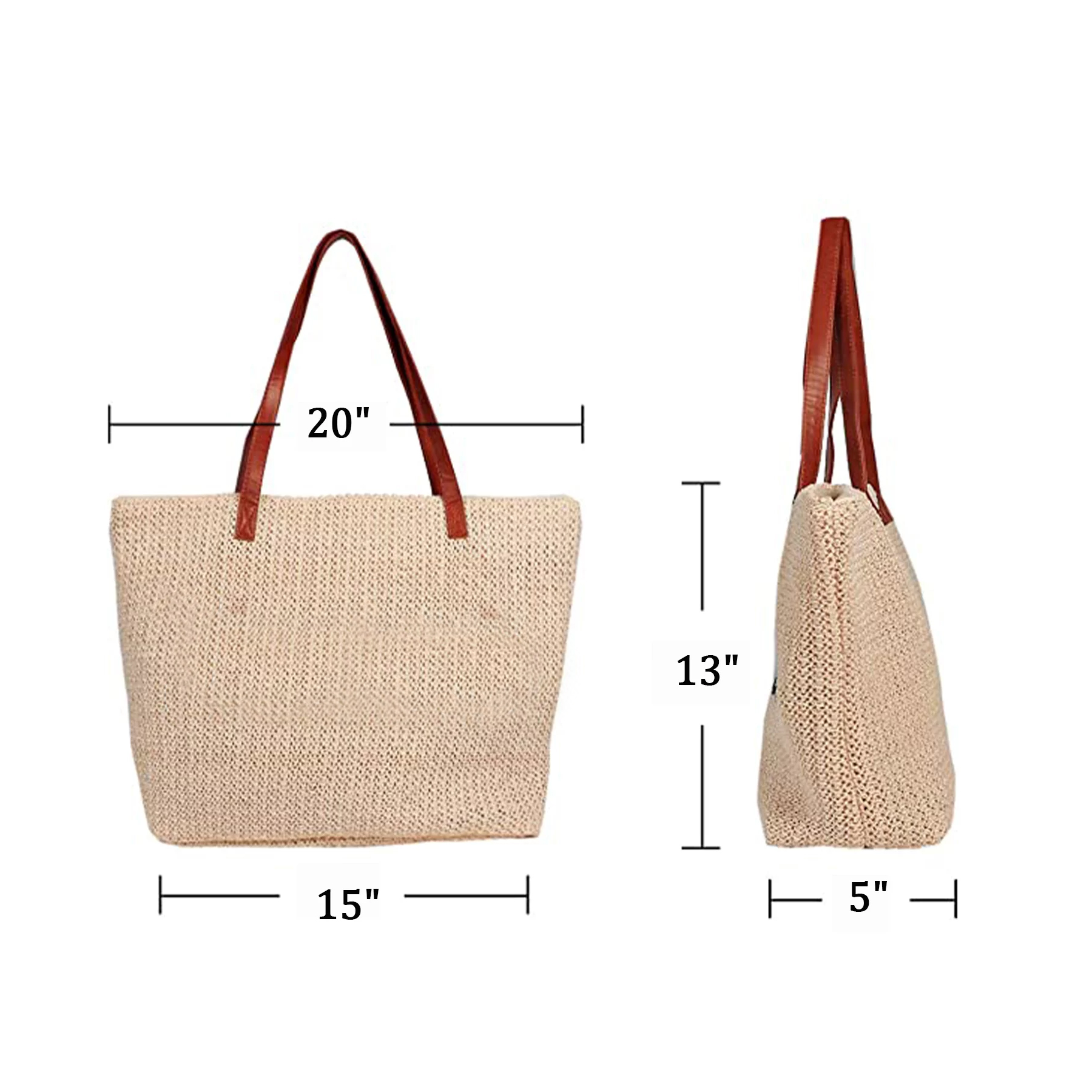 Large Women Straw Beach Bag 1