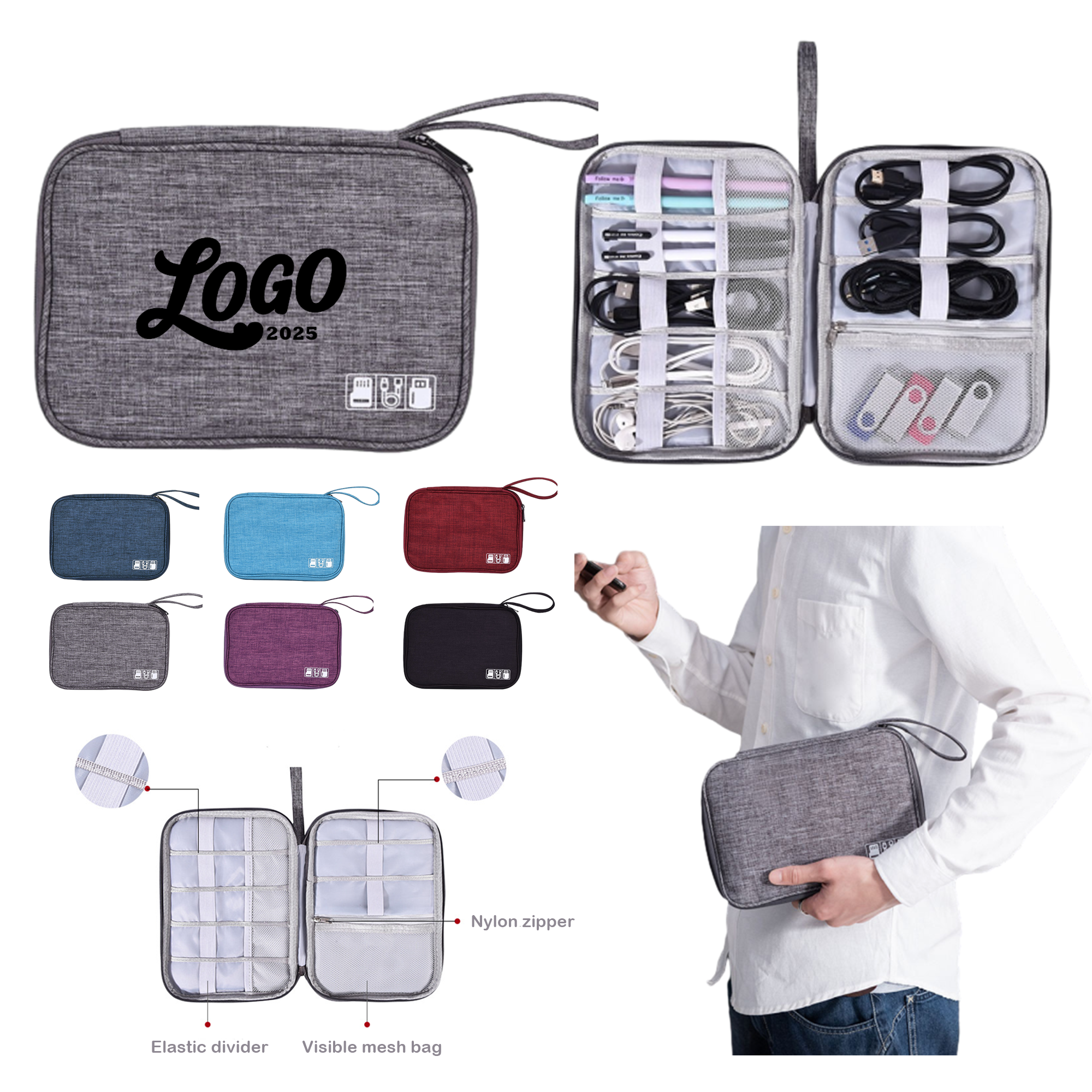 Colorful Portable Electronic Accessories Bag 3
