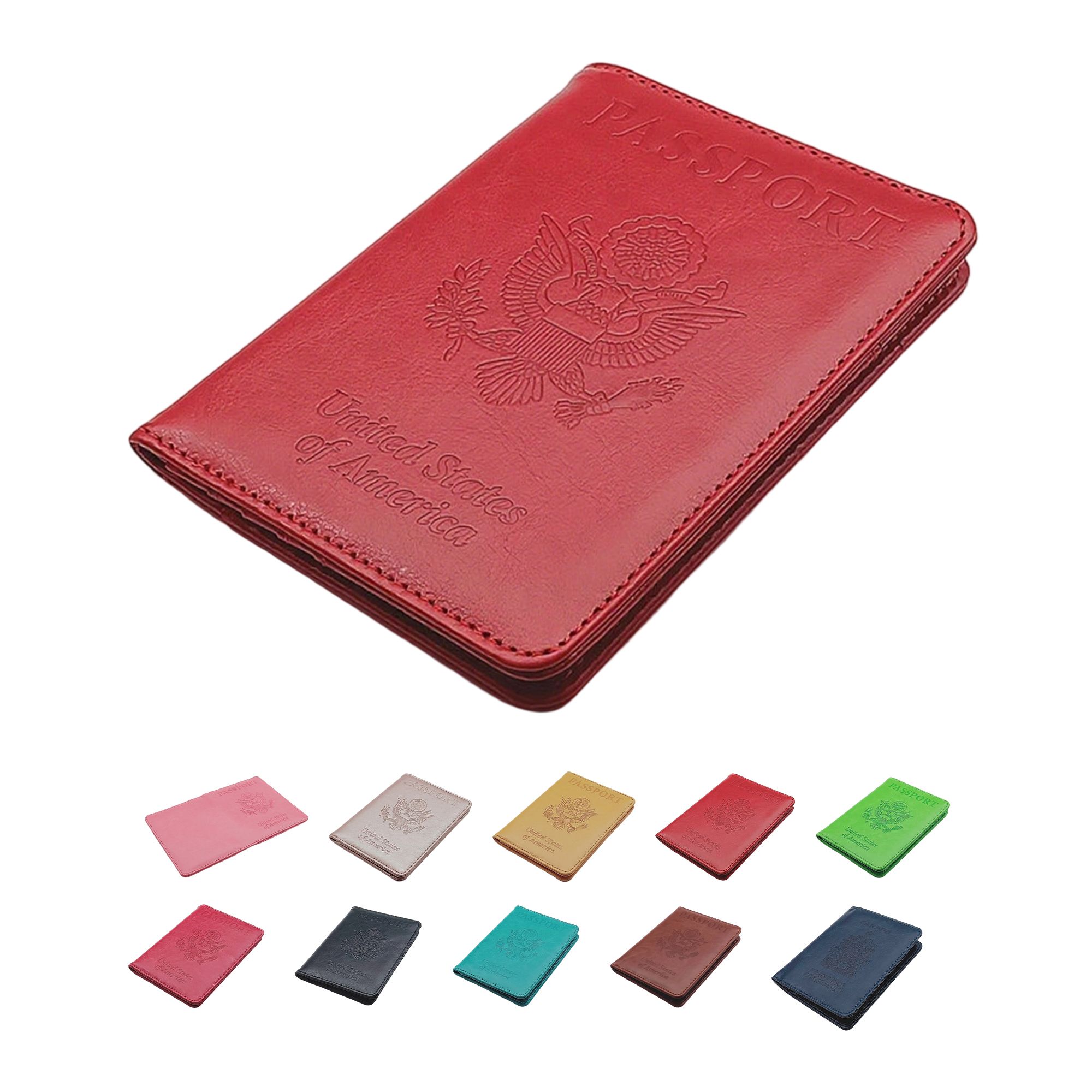 PU Leather Passport Wallet With RFID Blocking 5.5" By 4.1" 4