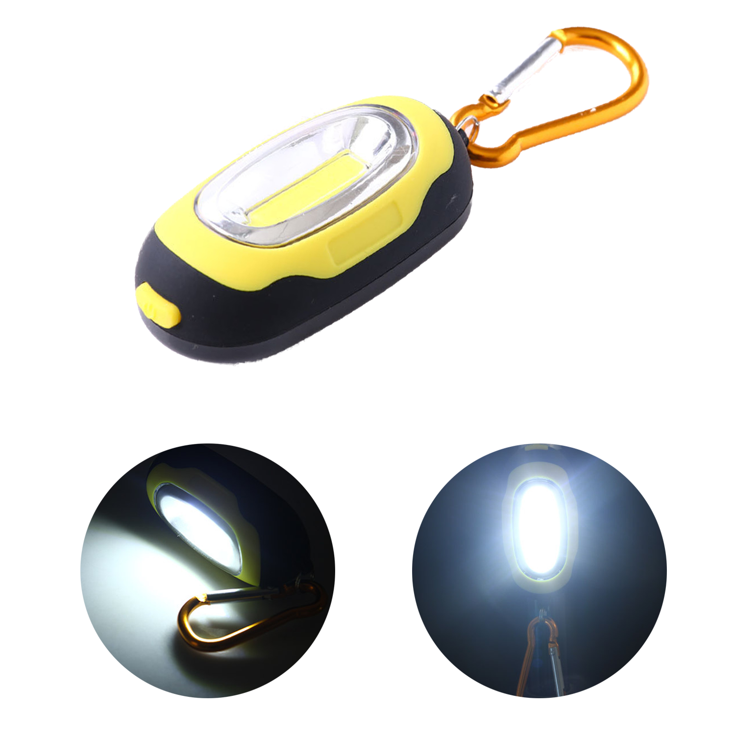 Portable Mini COB Keychain Light Flashlight with Carabiner 1