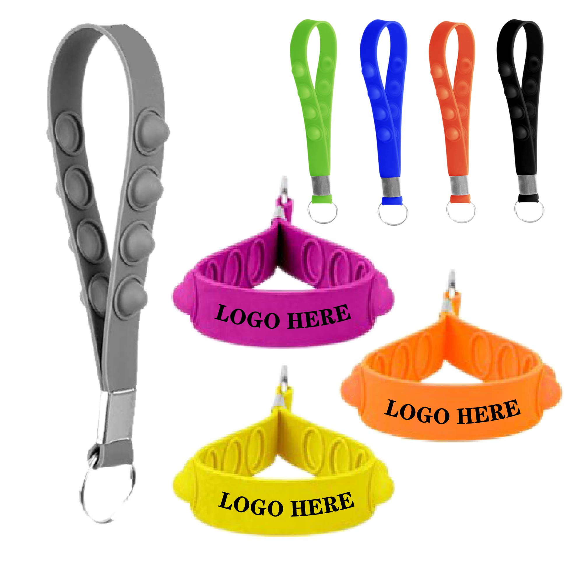 Push Popper Bubble Wristband Keychain Stress Reliever 1