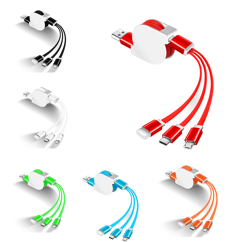 Retractable 3 in 1 Multiple USB Charging Cable Cord Adapter 2