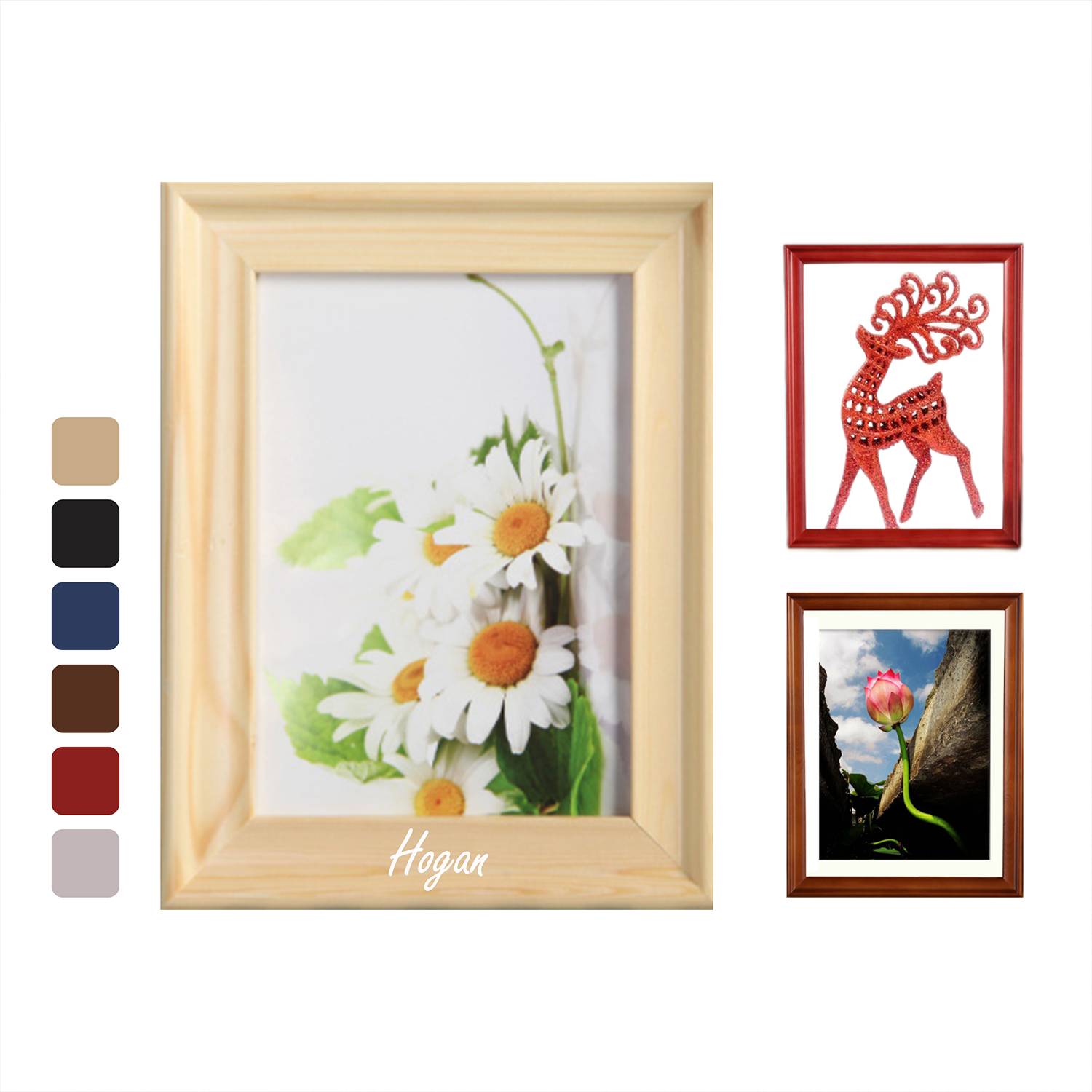 Solid Wood Picture Frame Hanging Wall Table 7 Inches 2