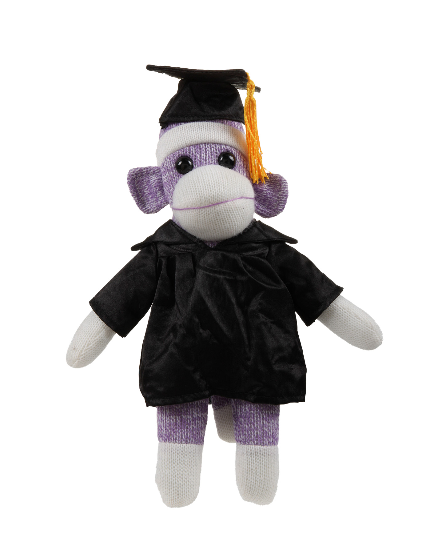 Purple Sock Monkey with Graduation Cap and Gown