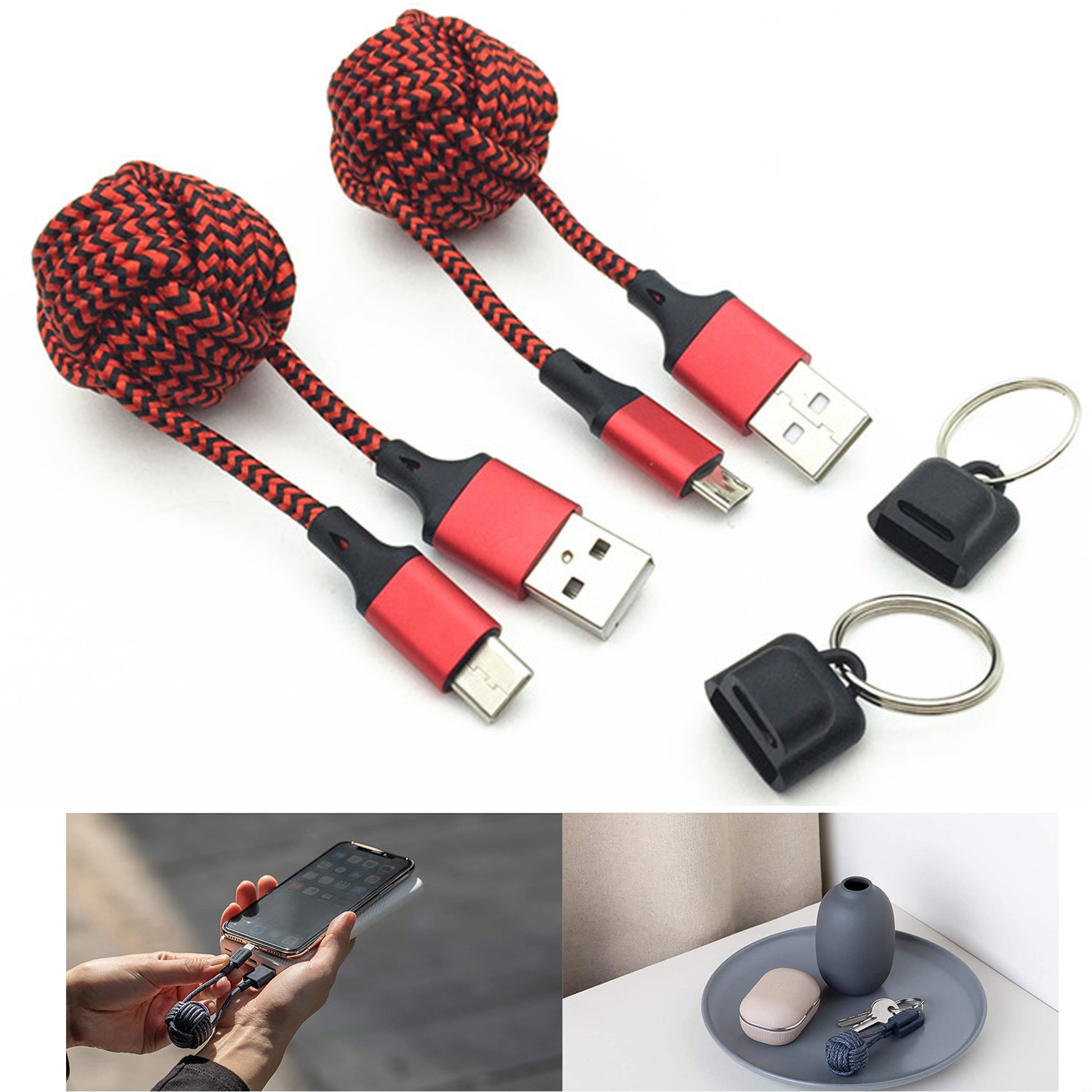 High Speed Charging Cable with Key Fob 2