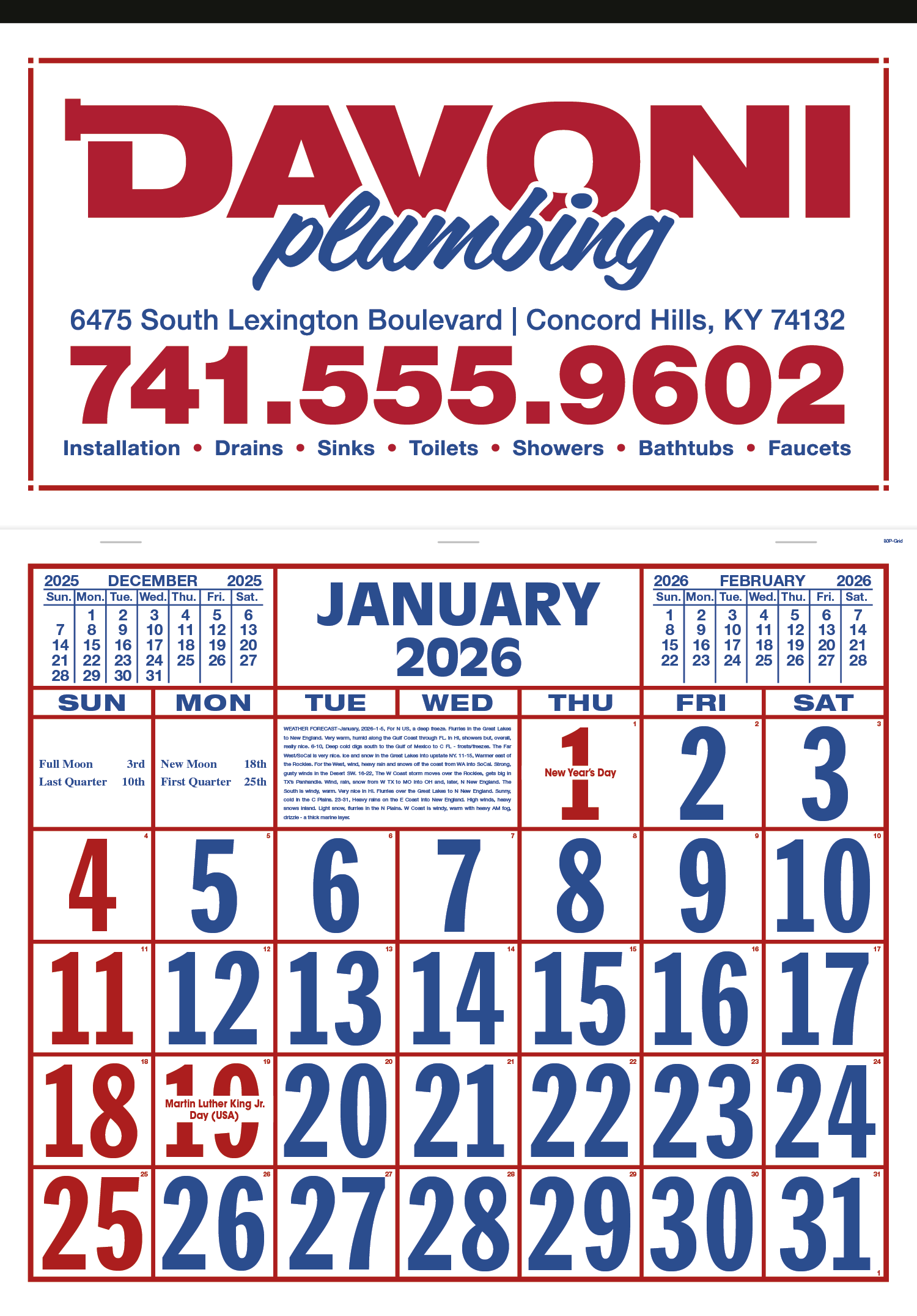 Skinner & Kennedy® Billboard Apron Calendar 1