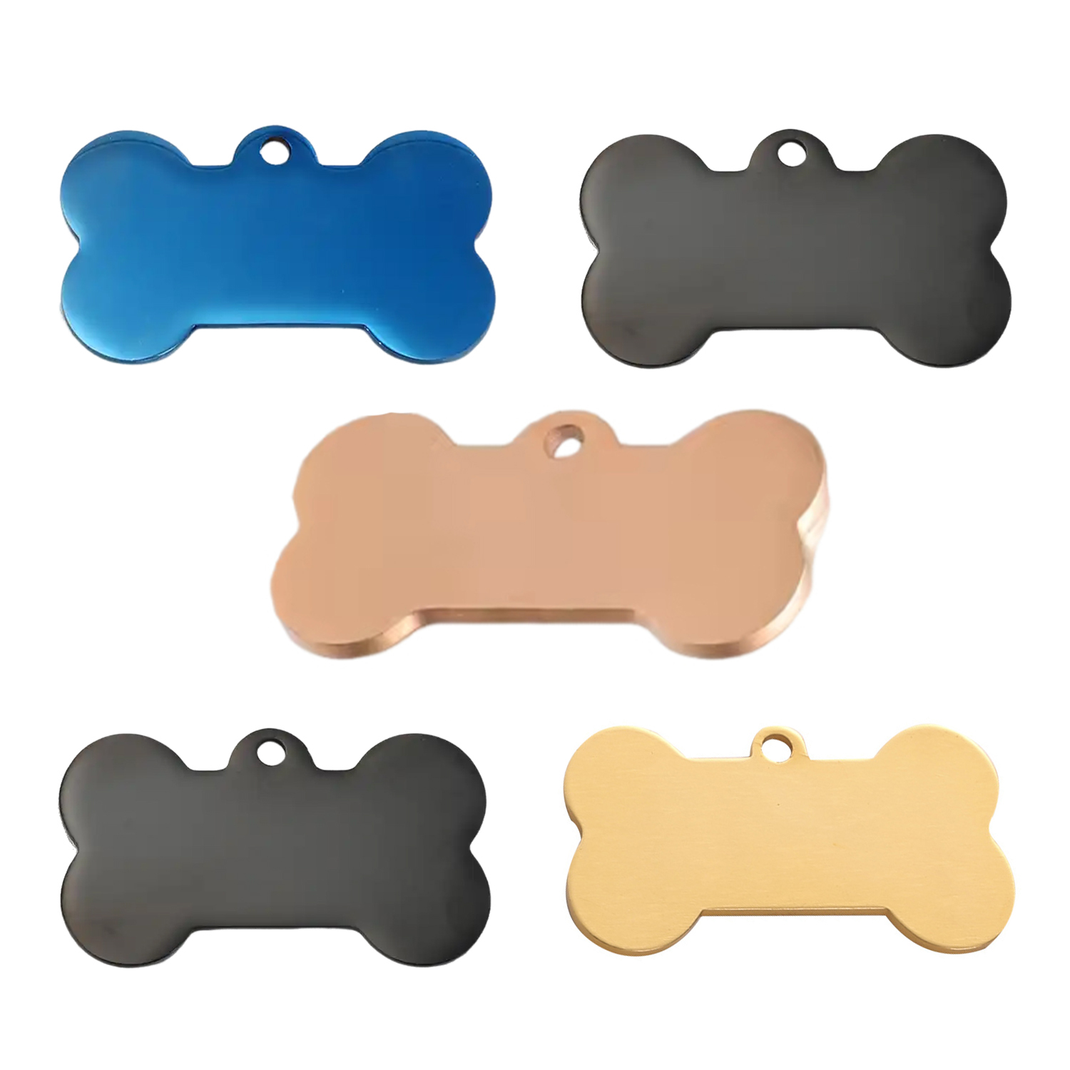 Bone Shaped Brass Pet Tag 2