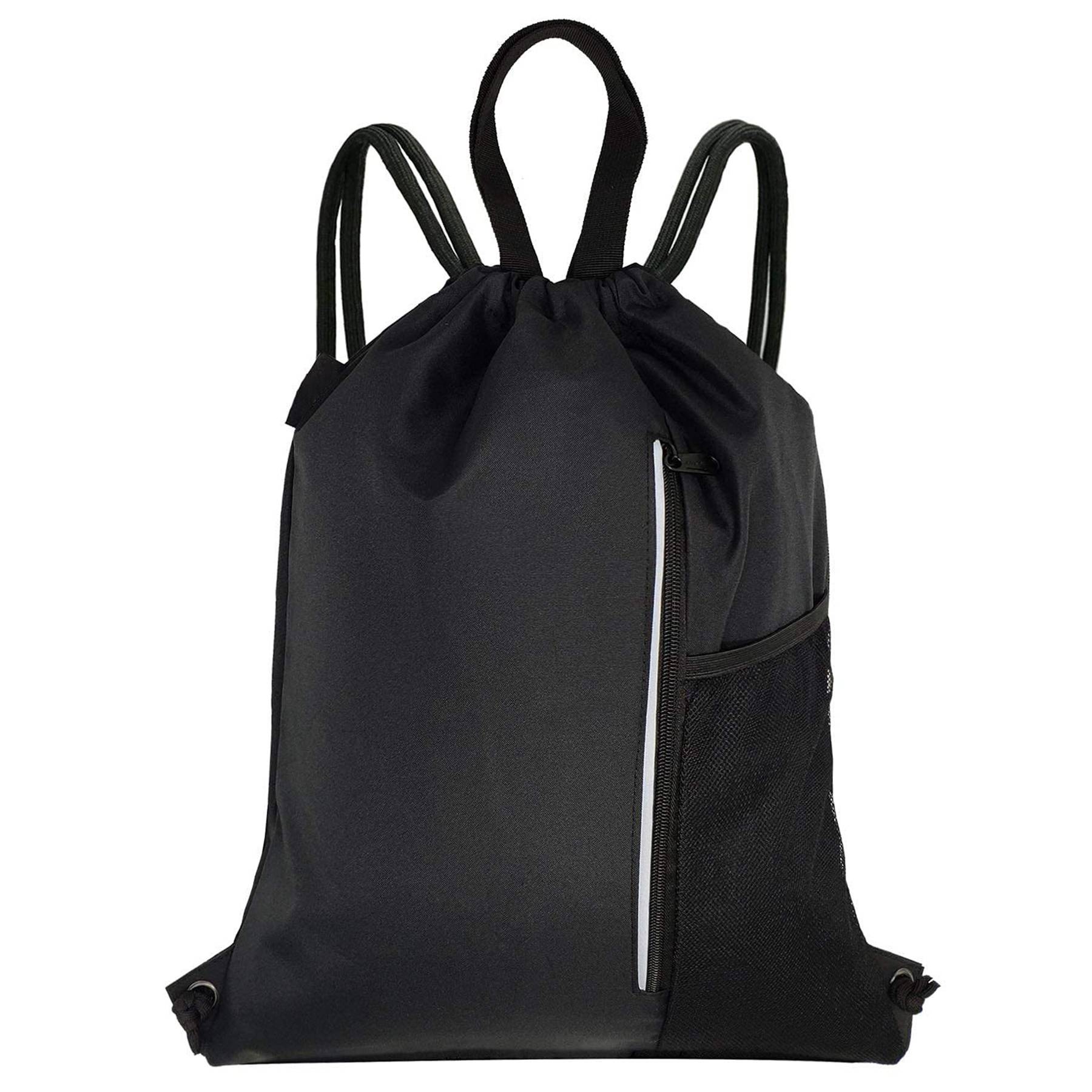 Polyester Sport Gym Sack Waterproof Drawstring Backpack Bag 3